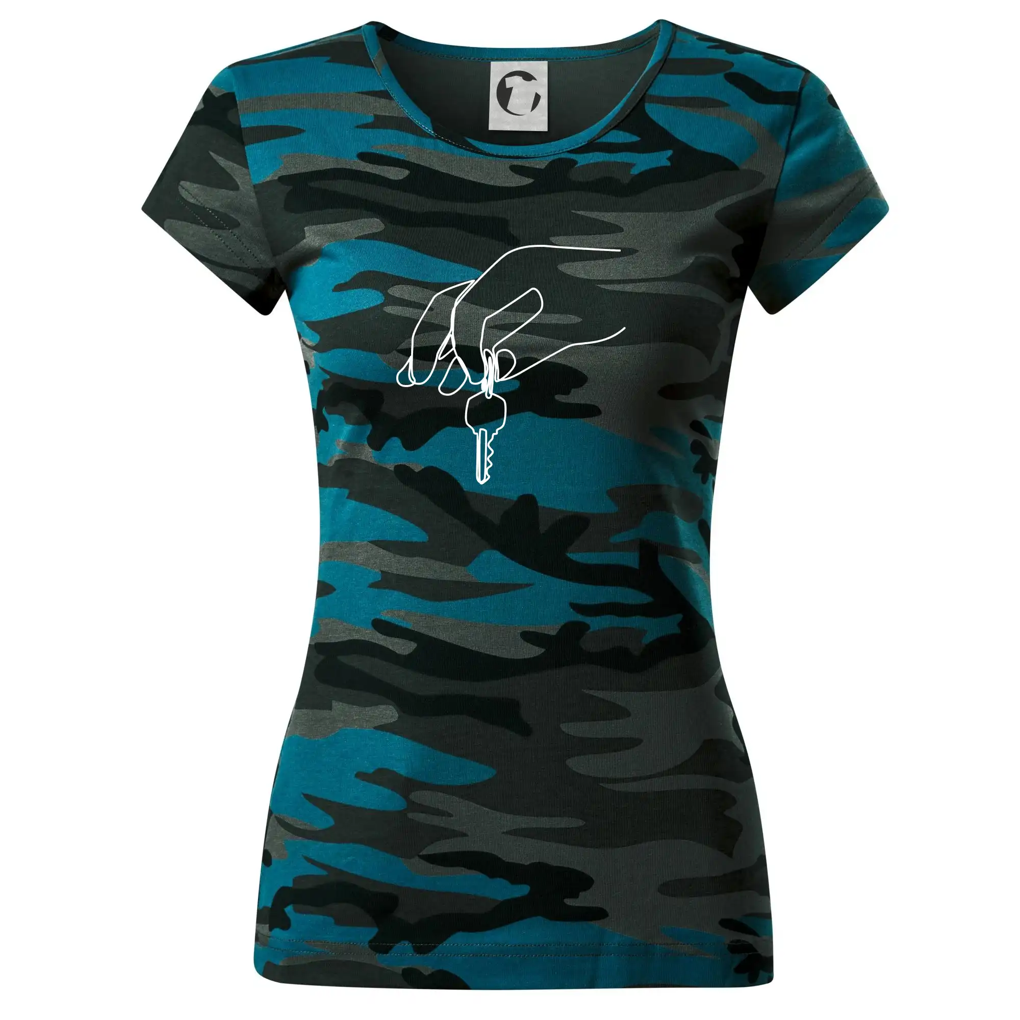 Klíče a ruka jedním tahem