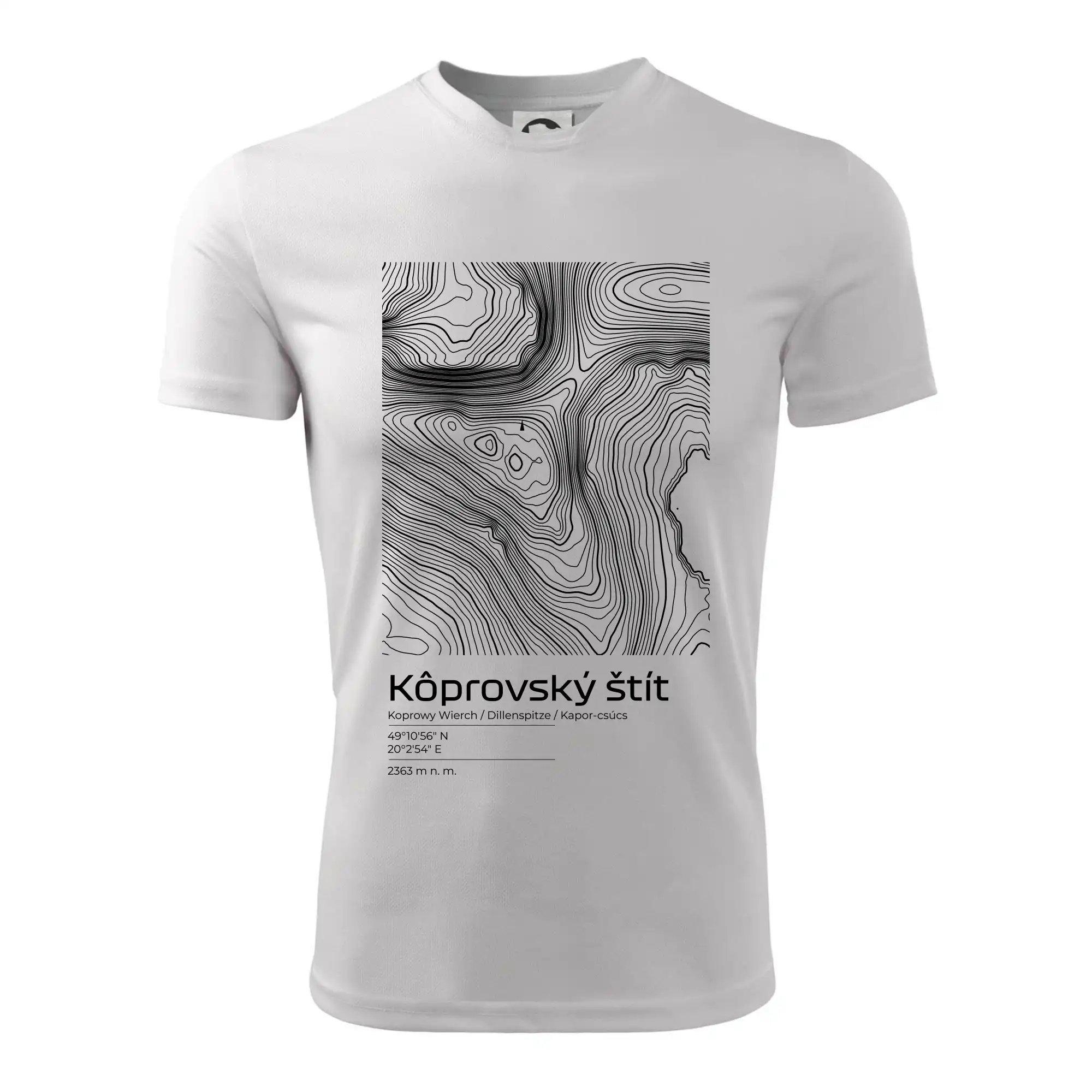 Kôprovský štít - vrstevnice v obdélníku