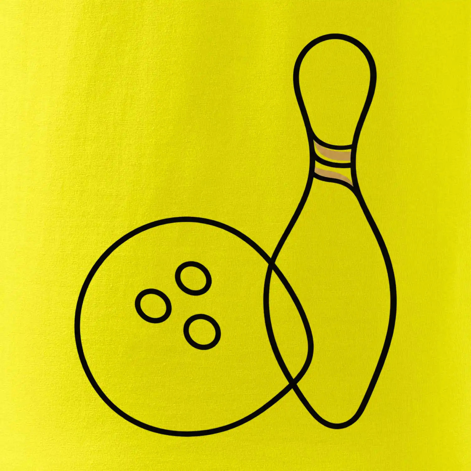 Bowling minimalistická linka s koulí a kuželkou