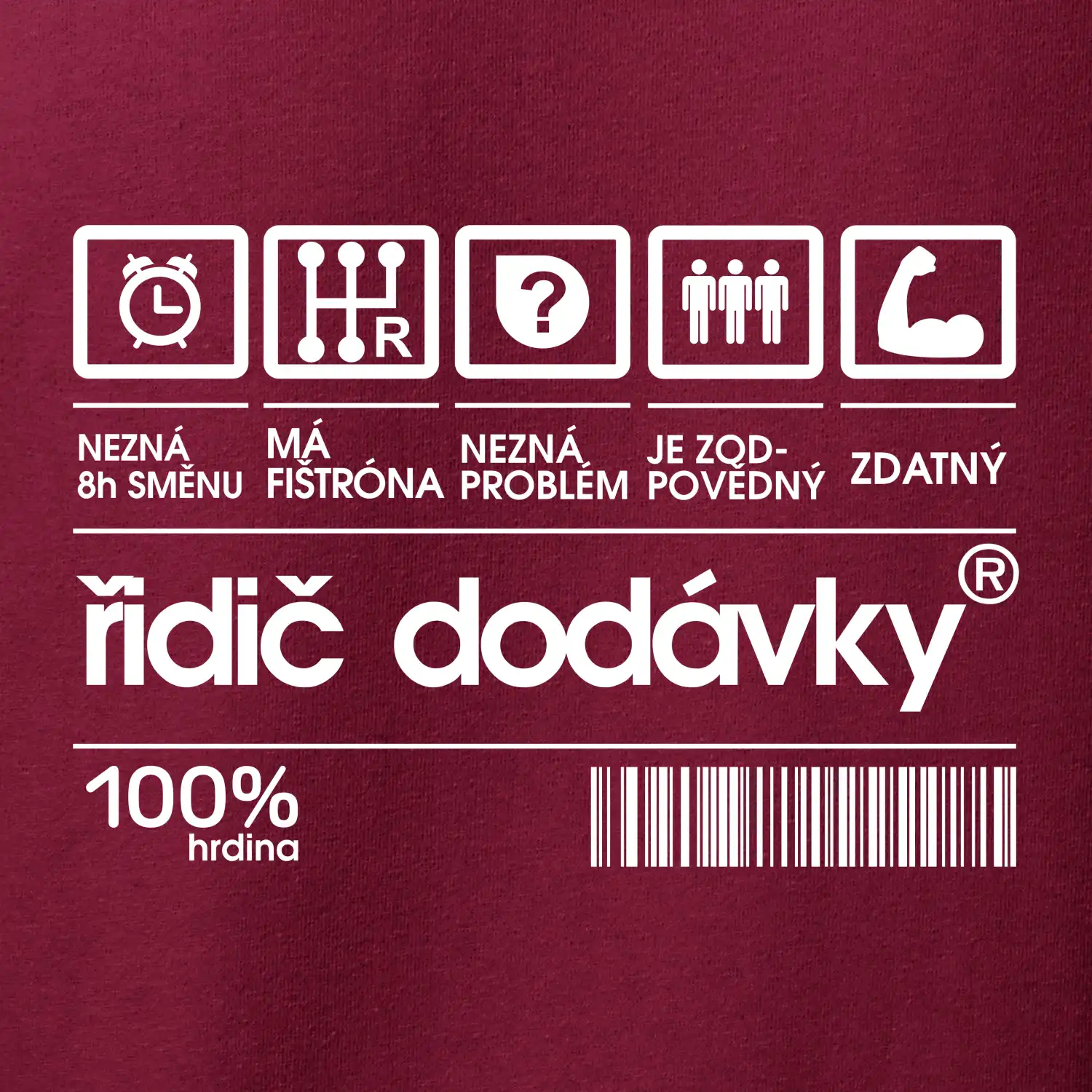 Čárový kód - řidič dodávky