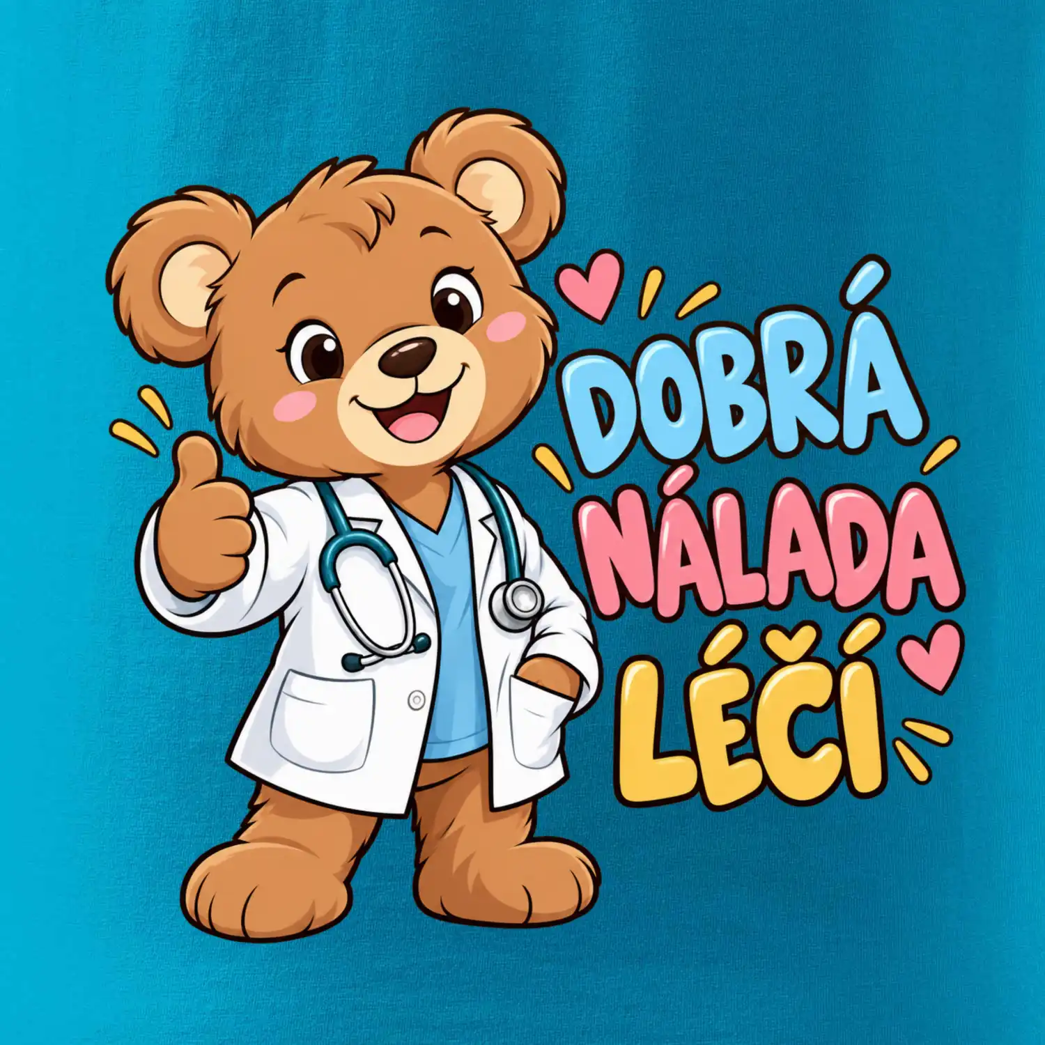 Dobrá nálada léčí - medvídek doktor s palcem nahoru