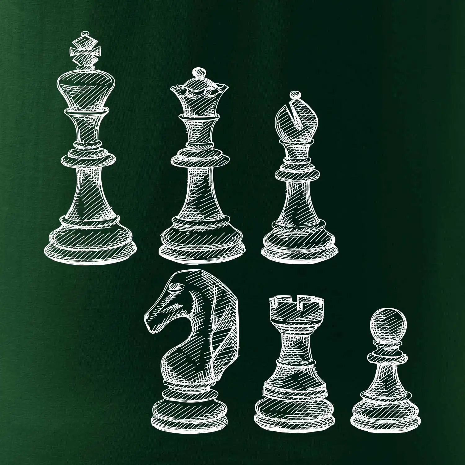 Šachové figurky kreslené