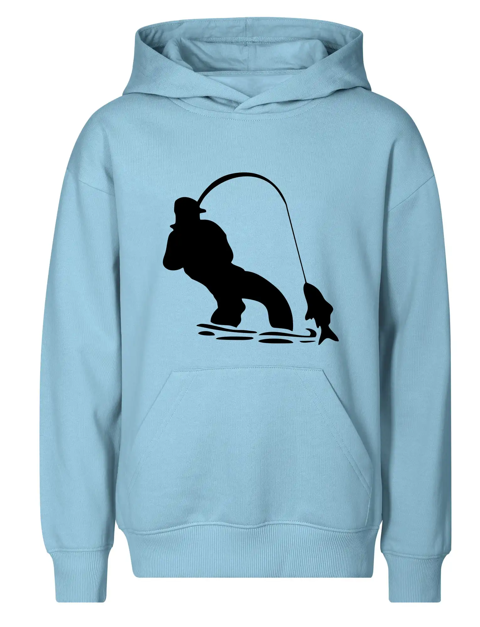 Rybář tahající rybu