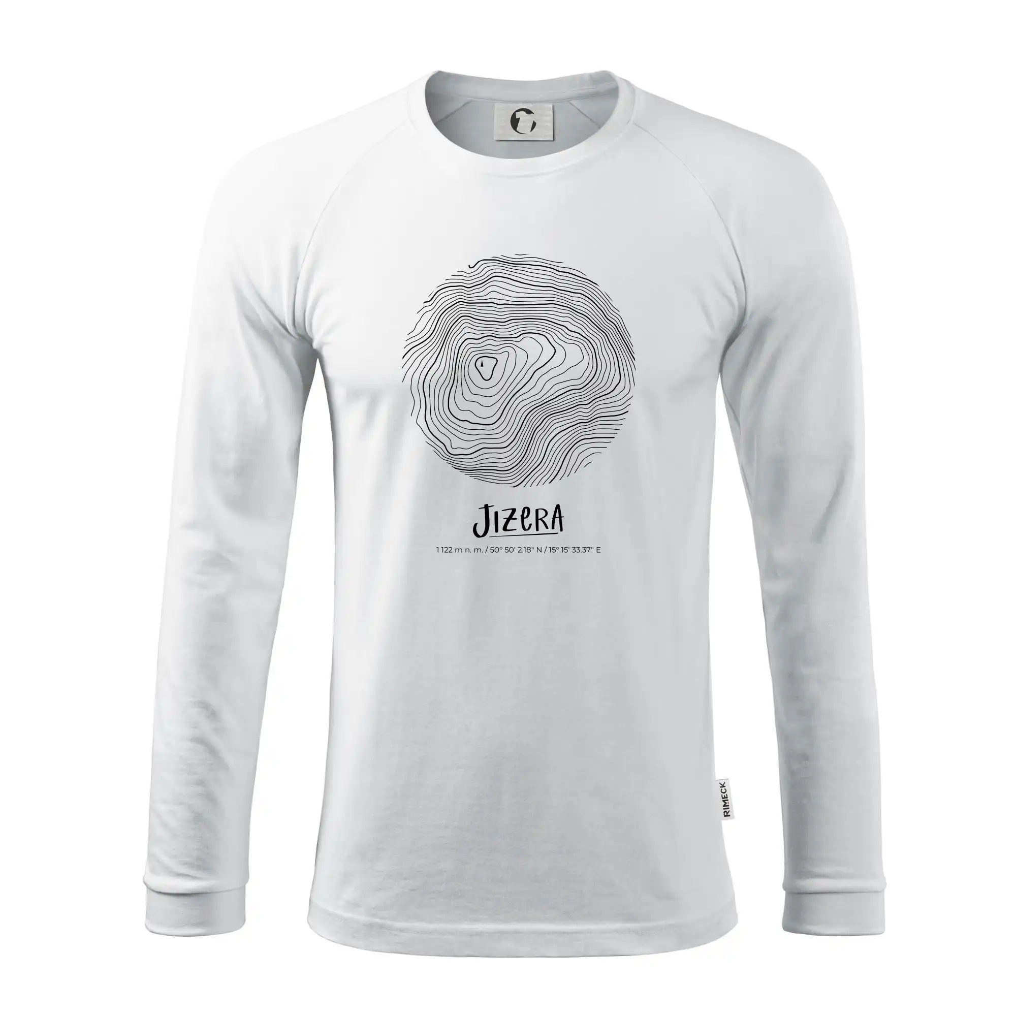 Jizera - vrstevnice v kruhu