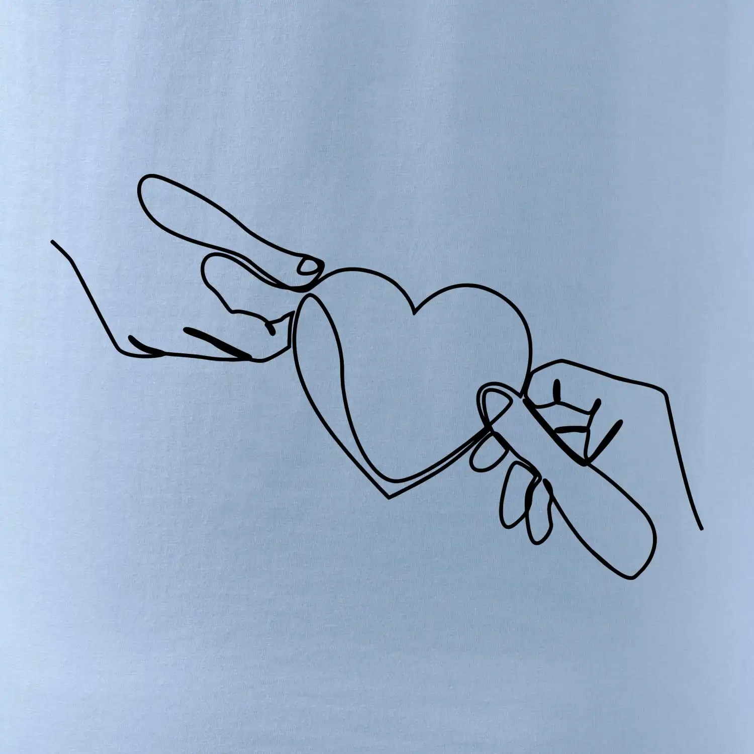 Dvě ruce a srdce jedním tahem