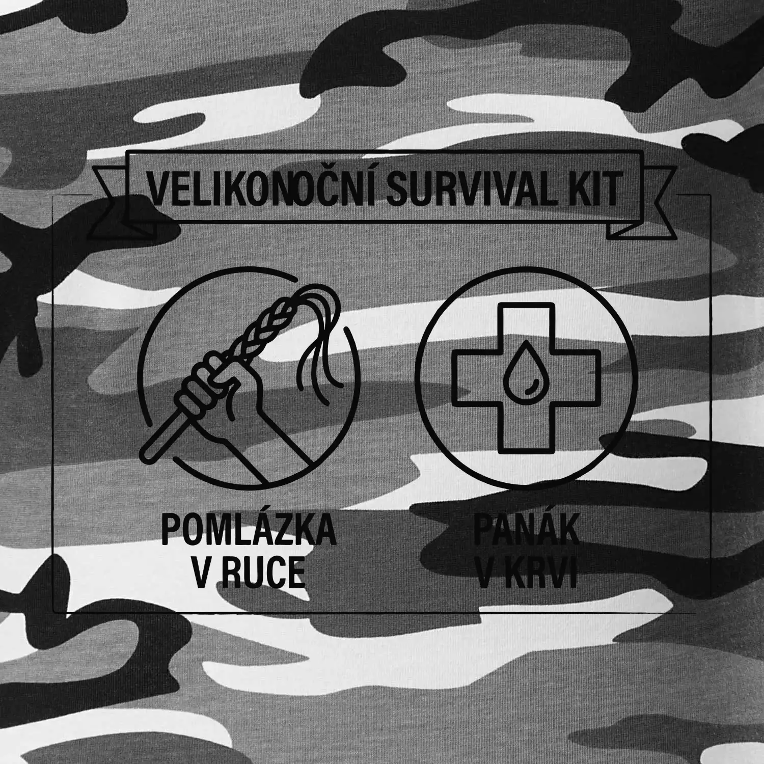 Velikonoční survival kit Pomlázka v ruce, panák v krvi
