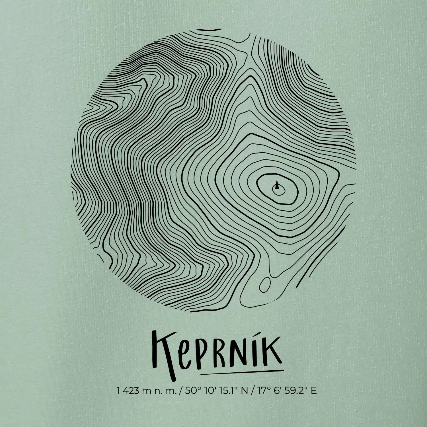 Keprník - vrstevnice v kruhu