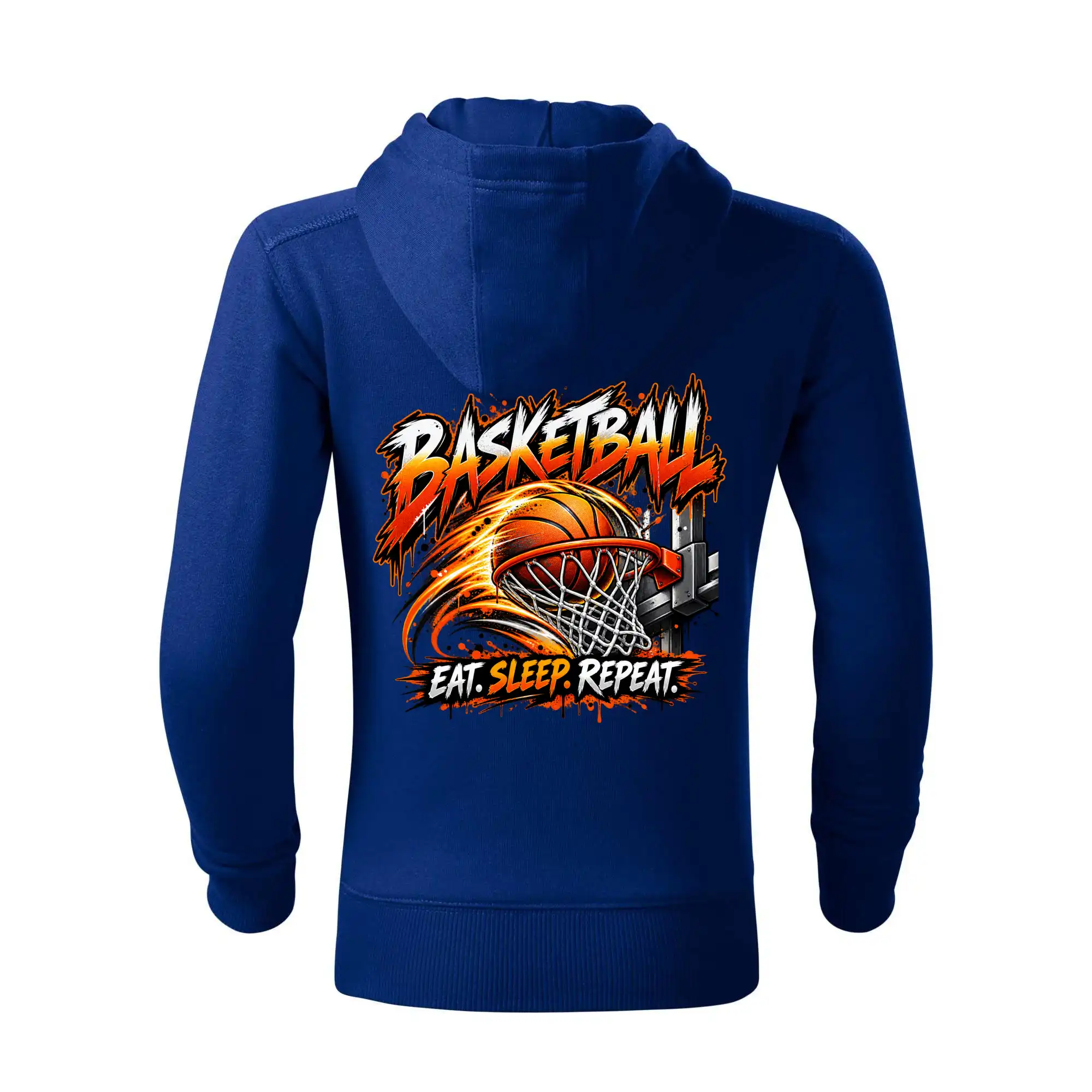 Basketbalový koš s míčem eat sleep repeat
