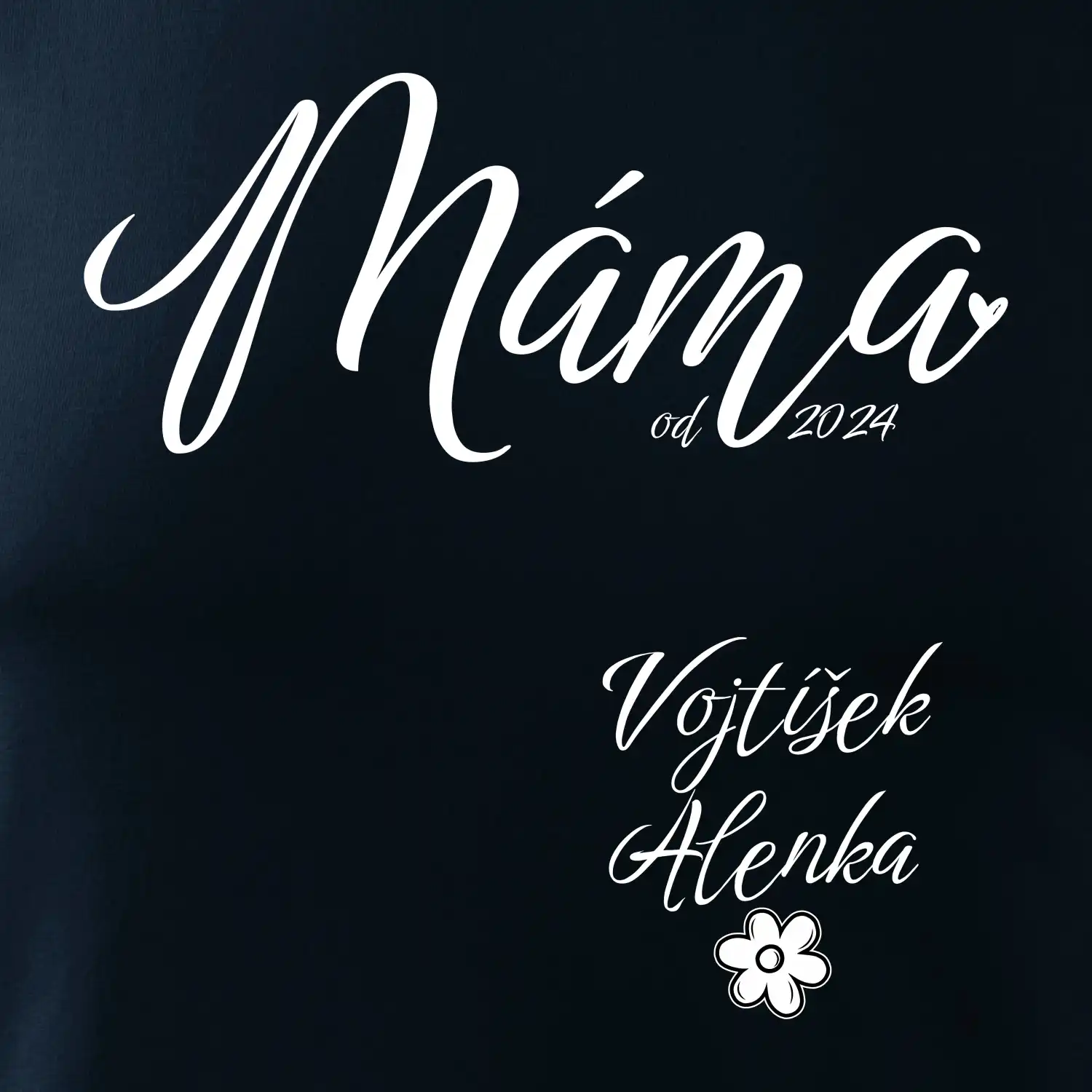 Máma od roku + jména dětí dole vlevo