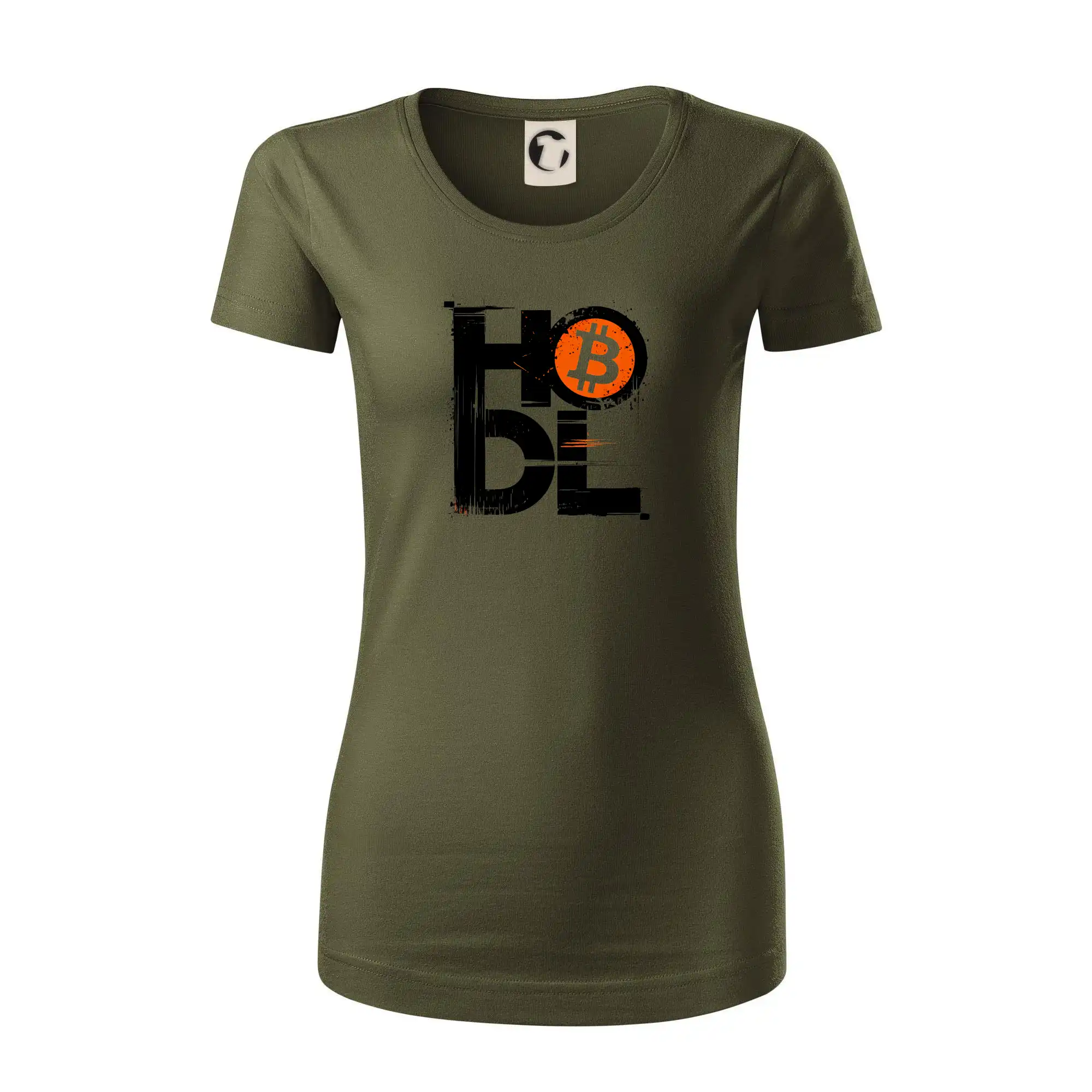 Hodl velký nápis a logo BTC