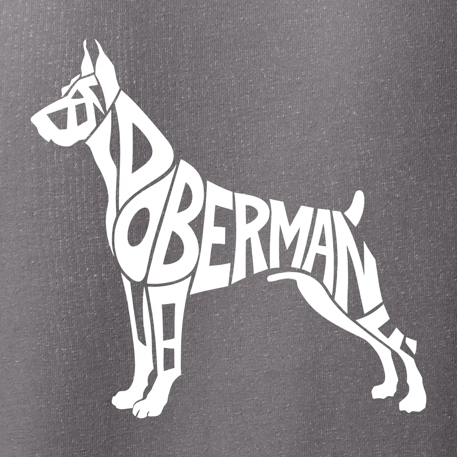 Doberman - nápis v tělě