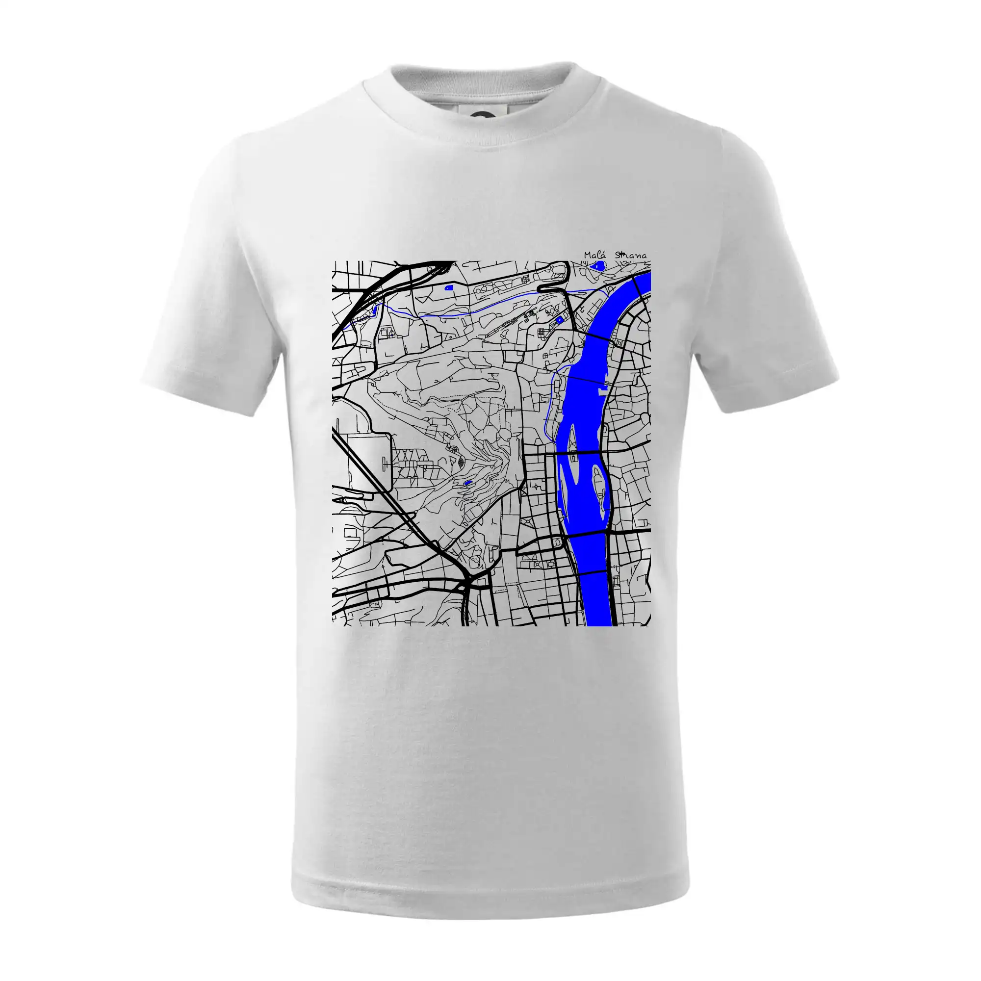 Praha Malá Strana - Mapa s vodními toky