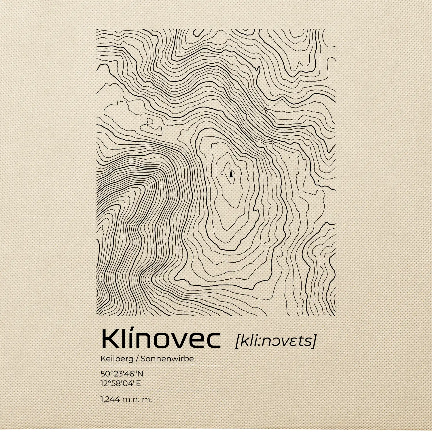 Klínovec - vrstevnice v obdélníku