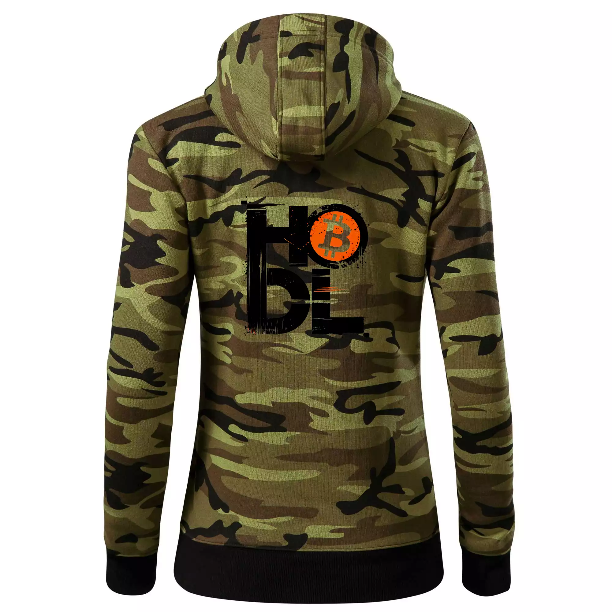 Hodl velký nápis a logo BTC