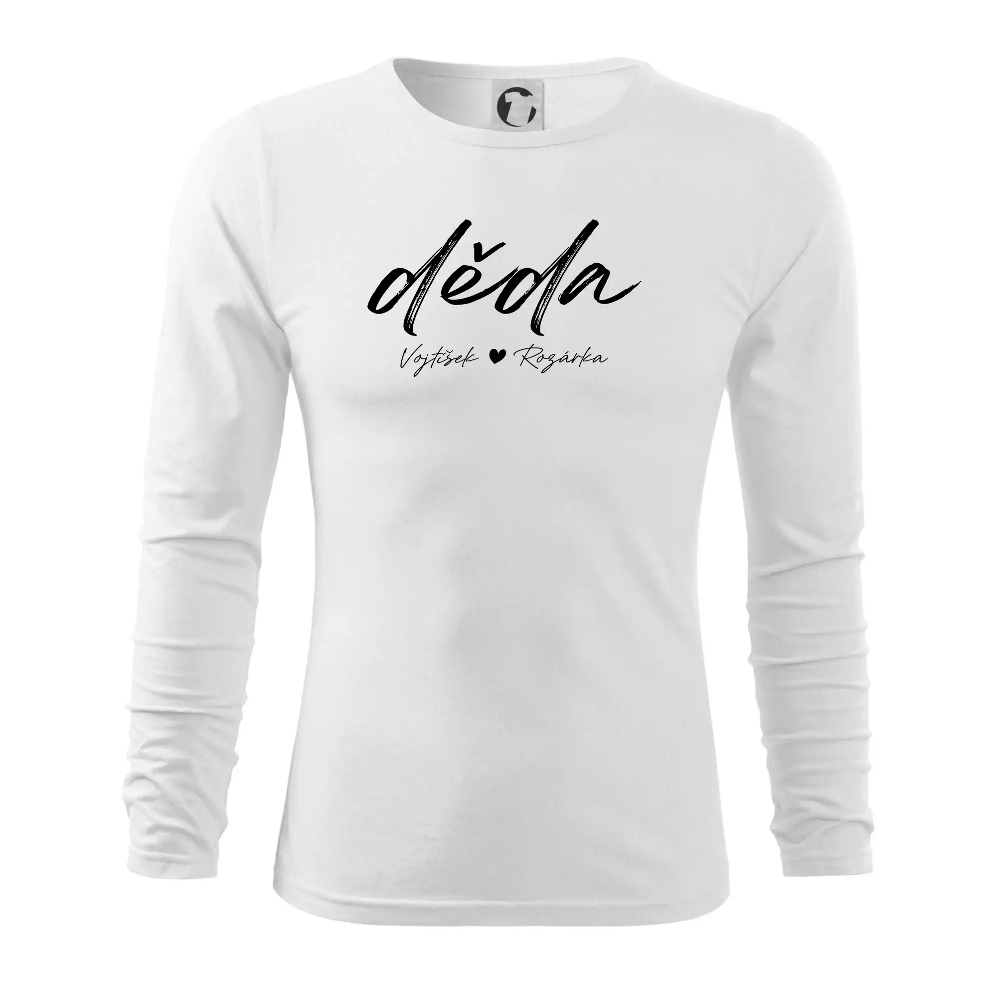 Děda Tričko se jmény dětí psací písmo