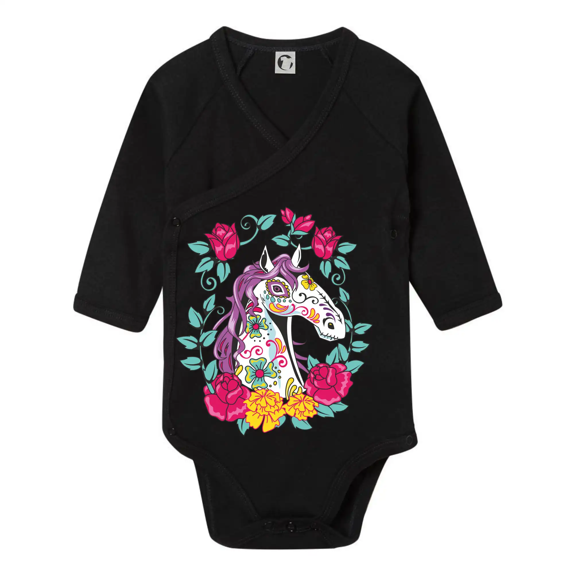 Kůň barevný s květinami