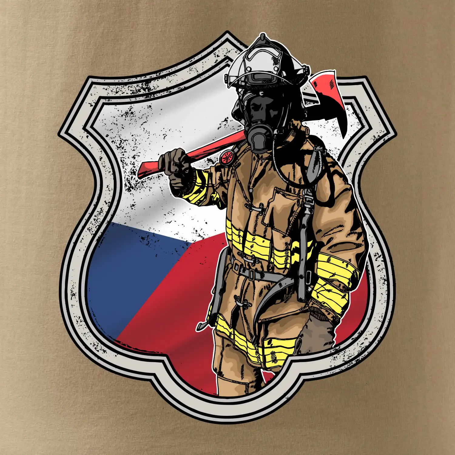 Hasič erb - Česká vlajka
