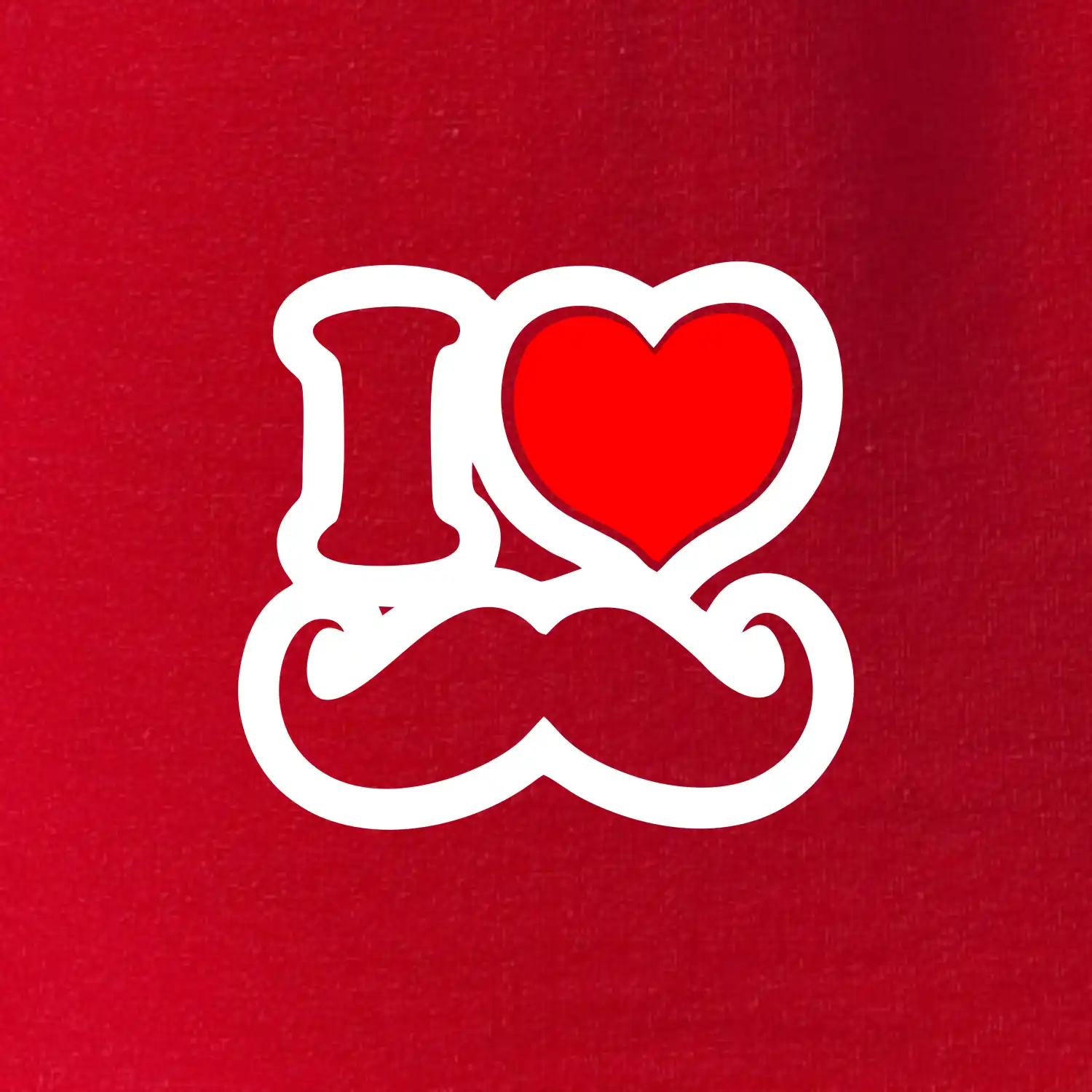 i love mustache - obrys