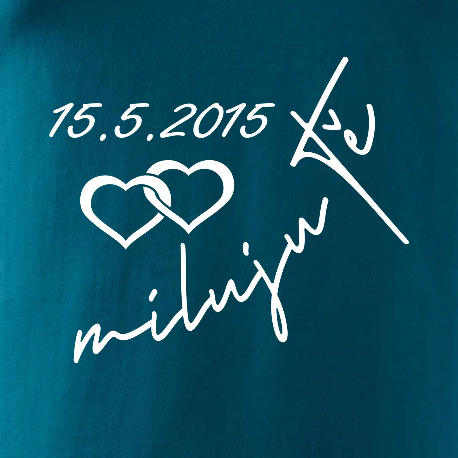 Mikina miluju tě s datumem na rukávu
