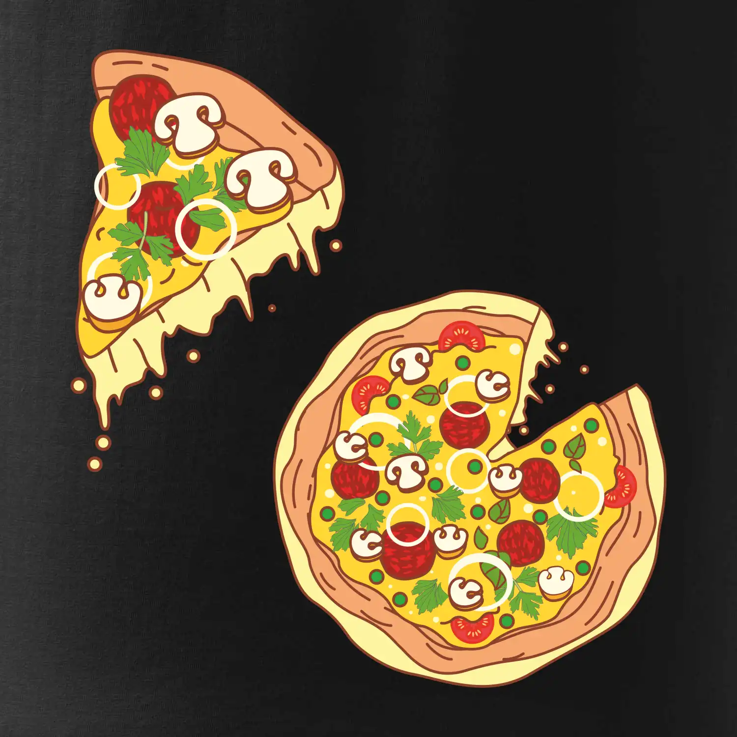 Pizza + Pizza kousek