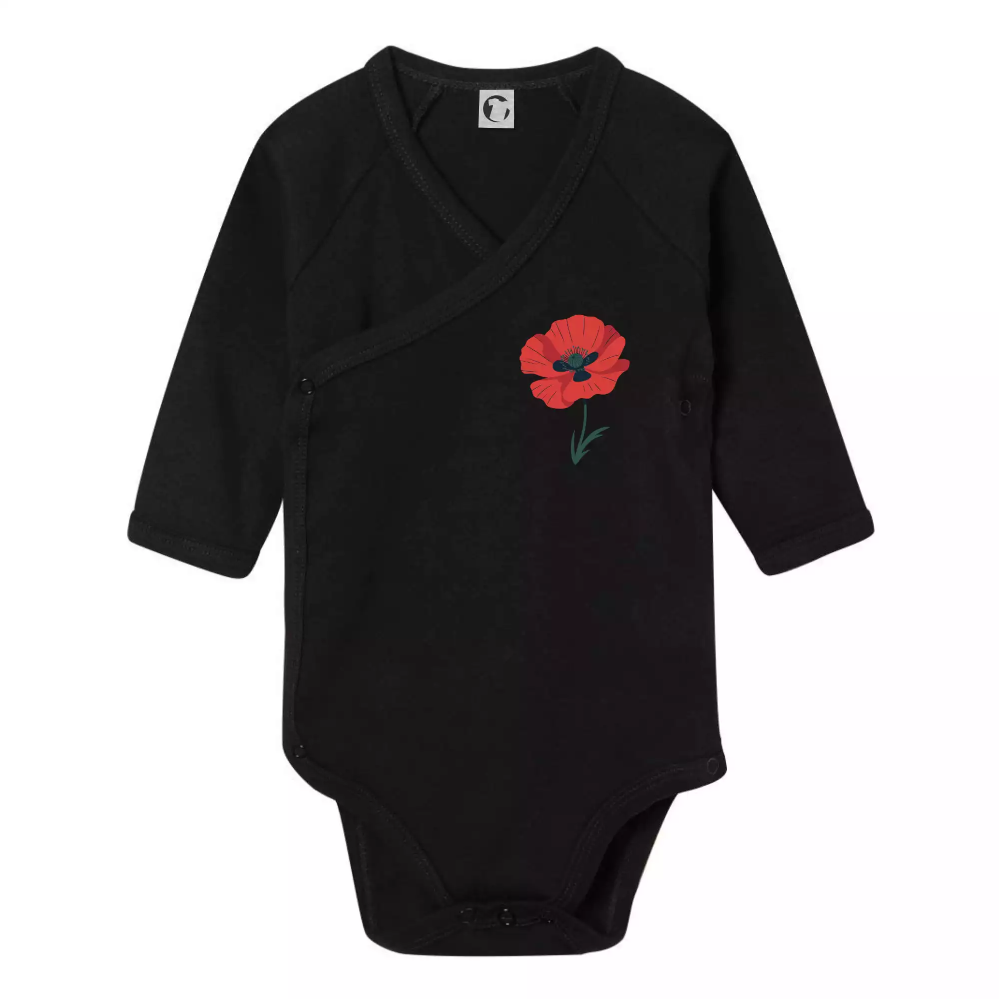 Vlčí mák kreslený na prsu