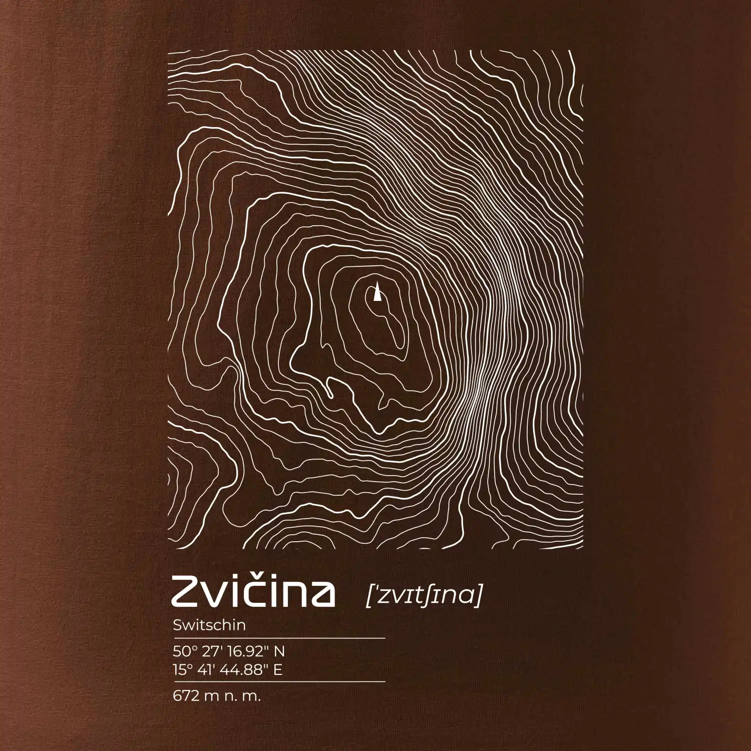 Zvičina - vrstevnice v obdélníku