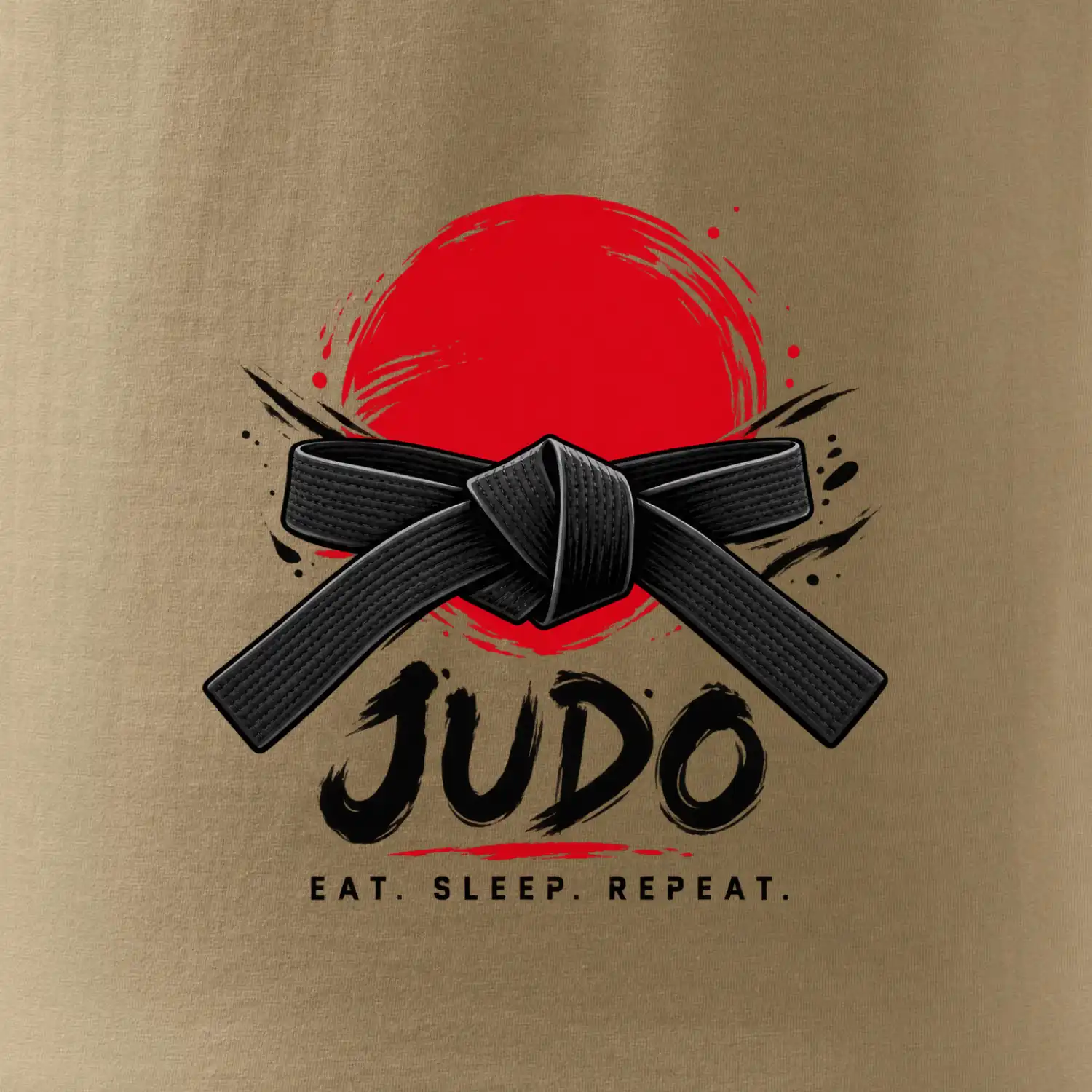 Judo černý pás a červené slunce eat sleep repeat