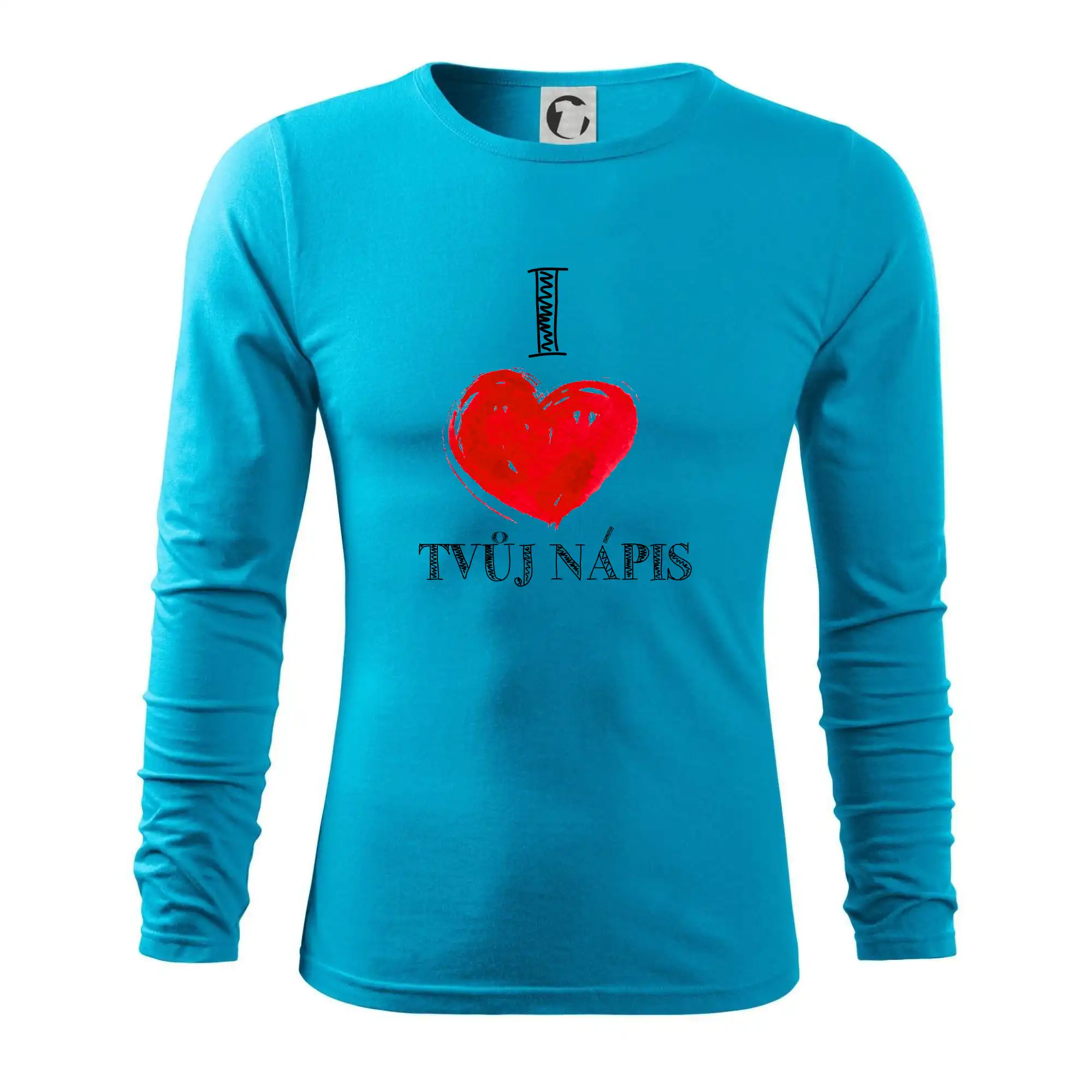 I love malované srdce - vlastní nápis