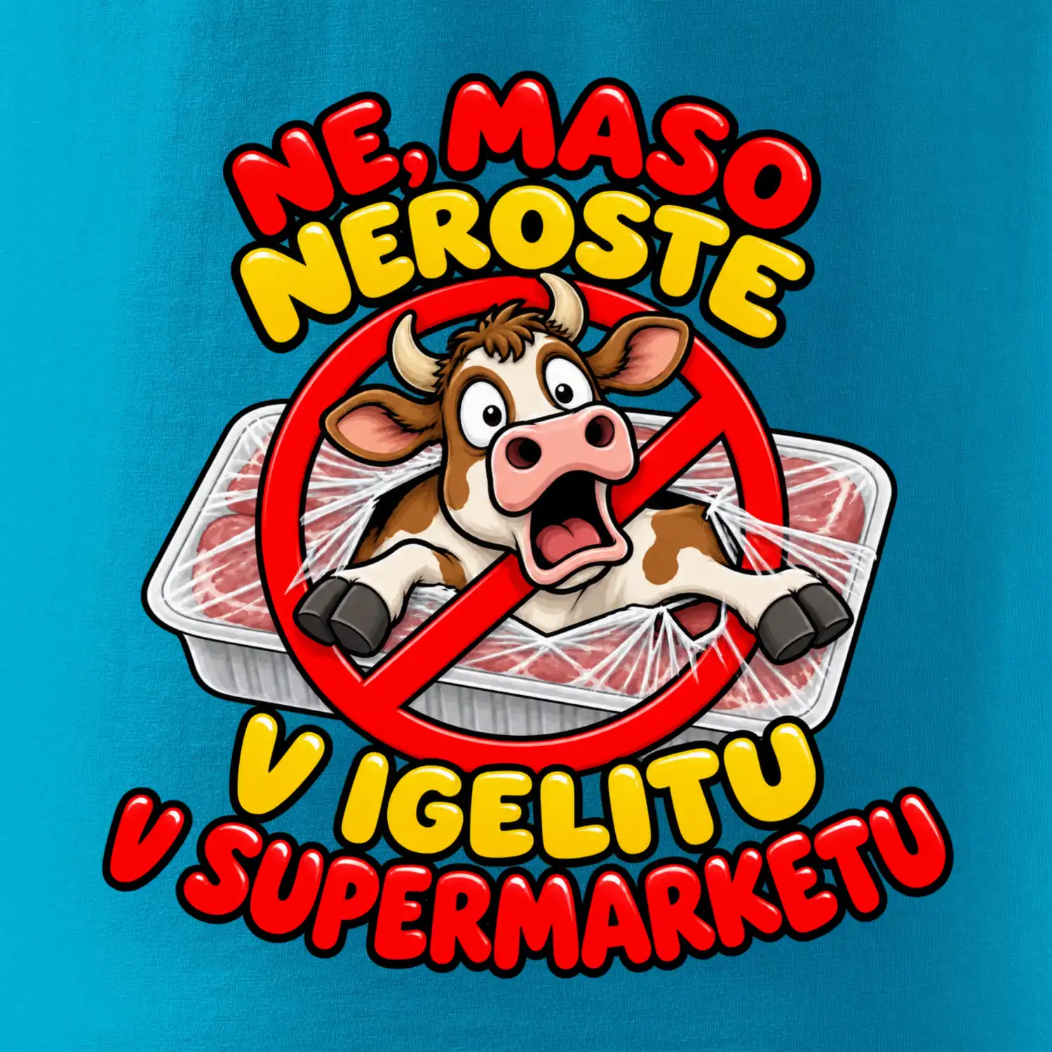 Maso neroste v igelitu v supermarketu
