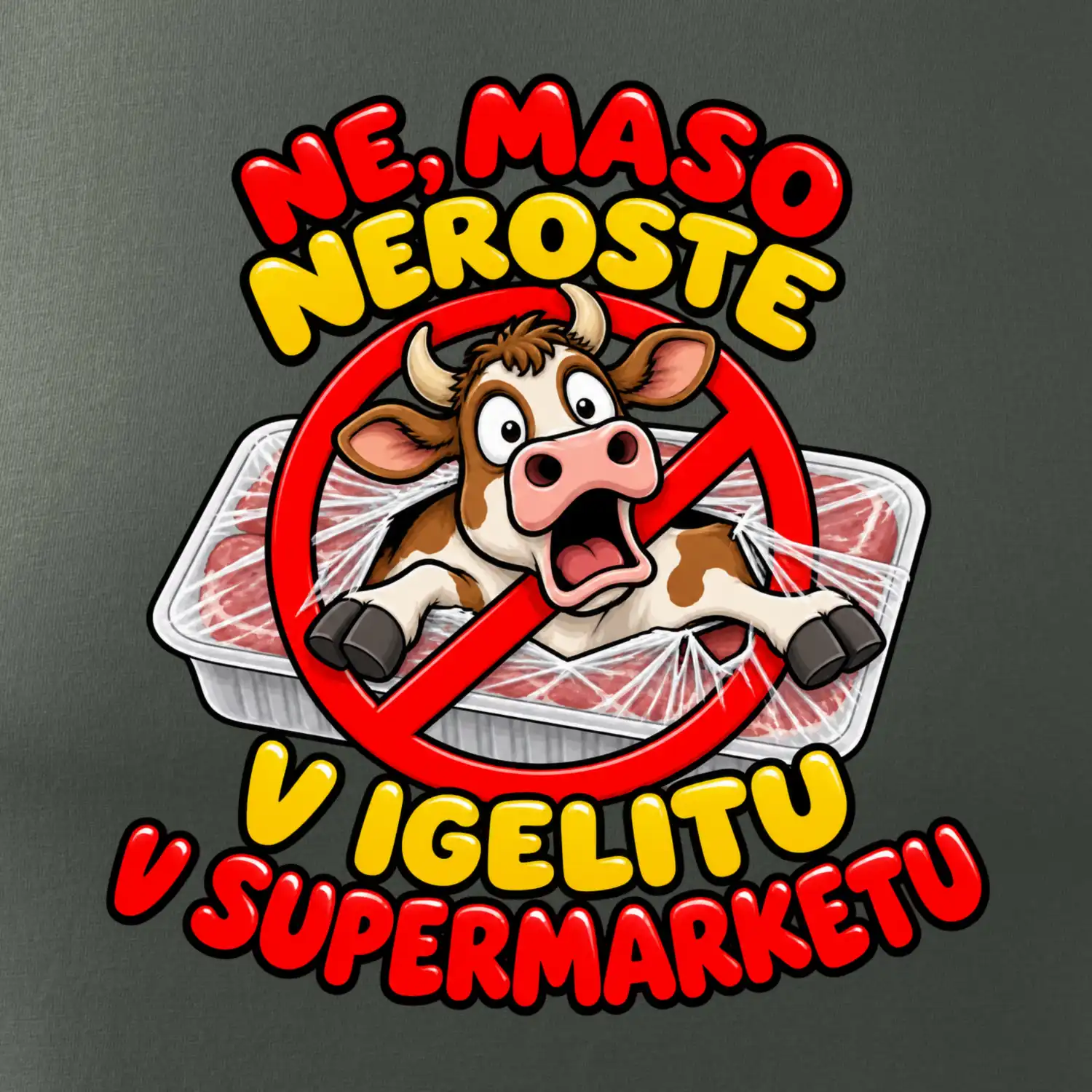 Maso neroste v igelitu v supermarketu