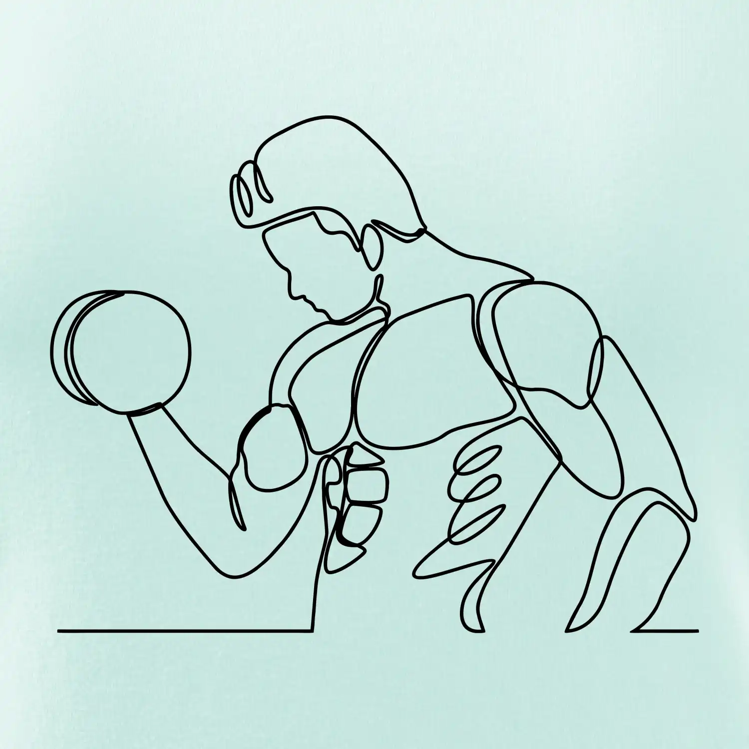 Fitness muž jedním tahem