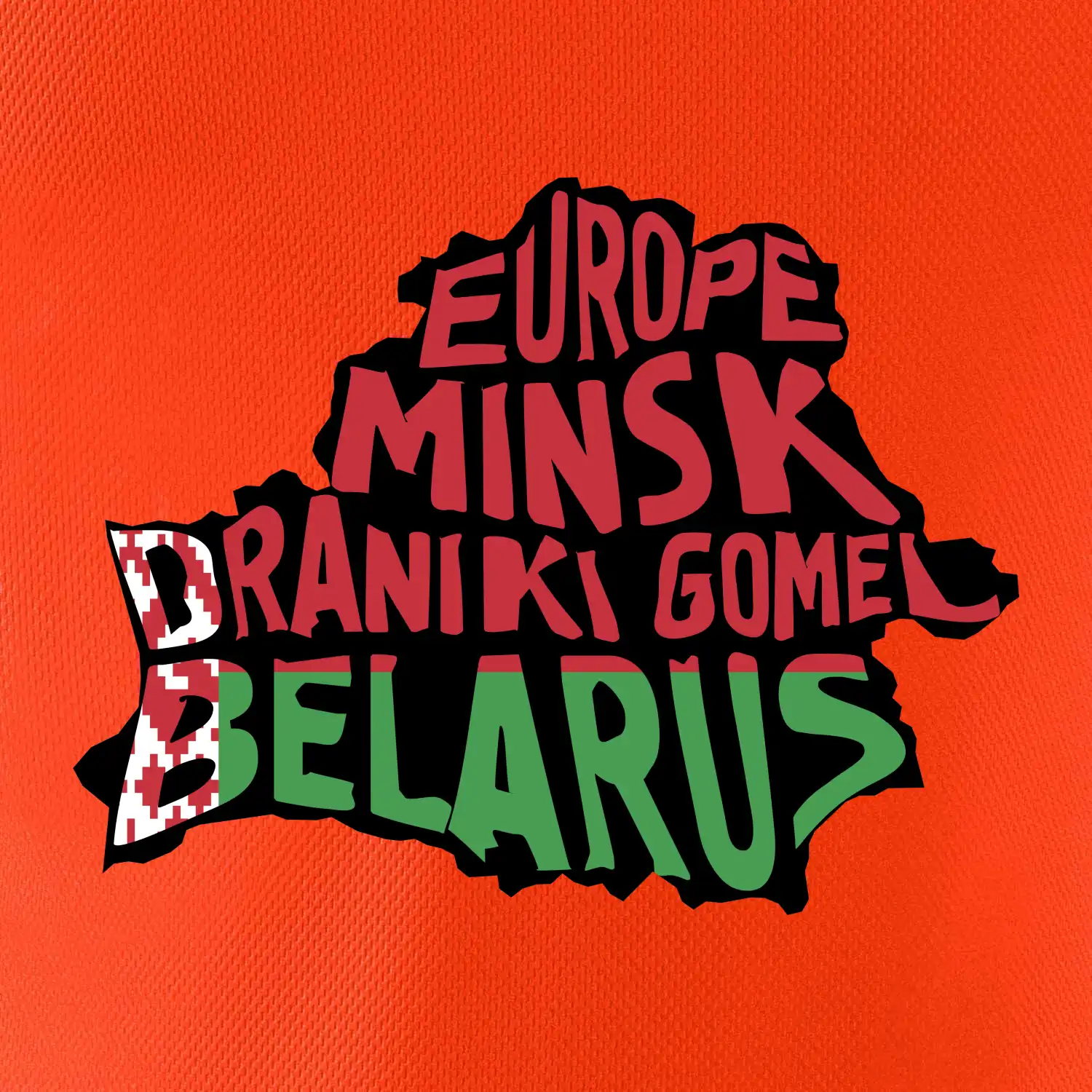Mapy - názvy měst - Bělorusko