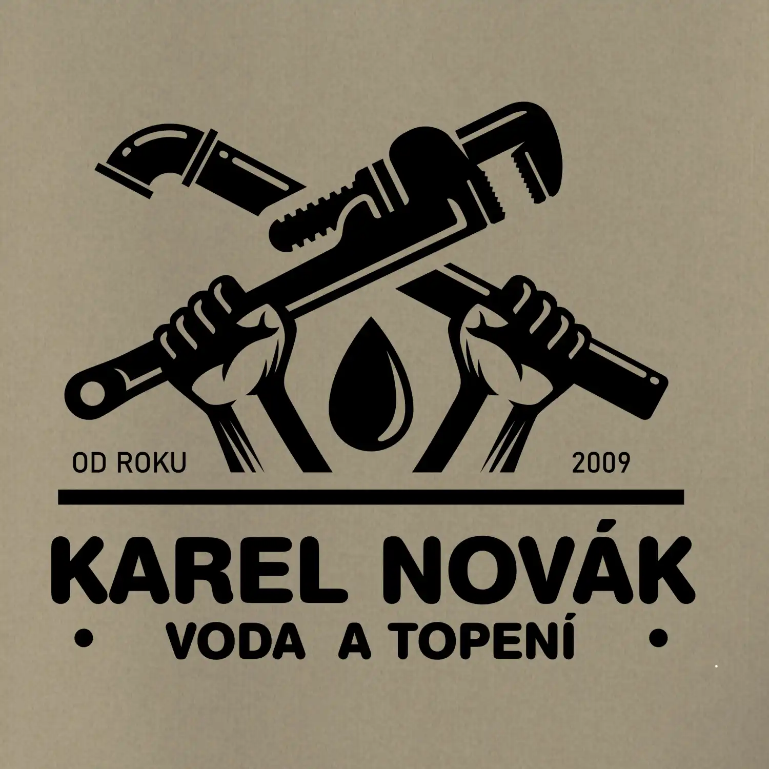 Instalatér - Překřížené klíče vlastní nápis