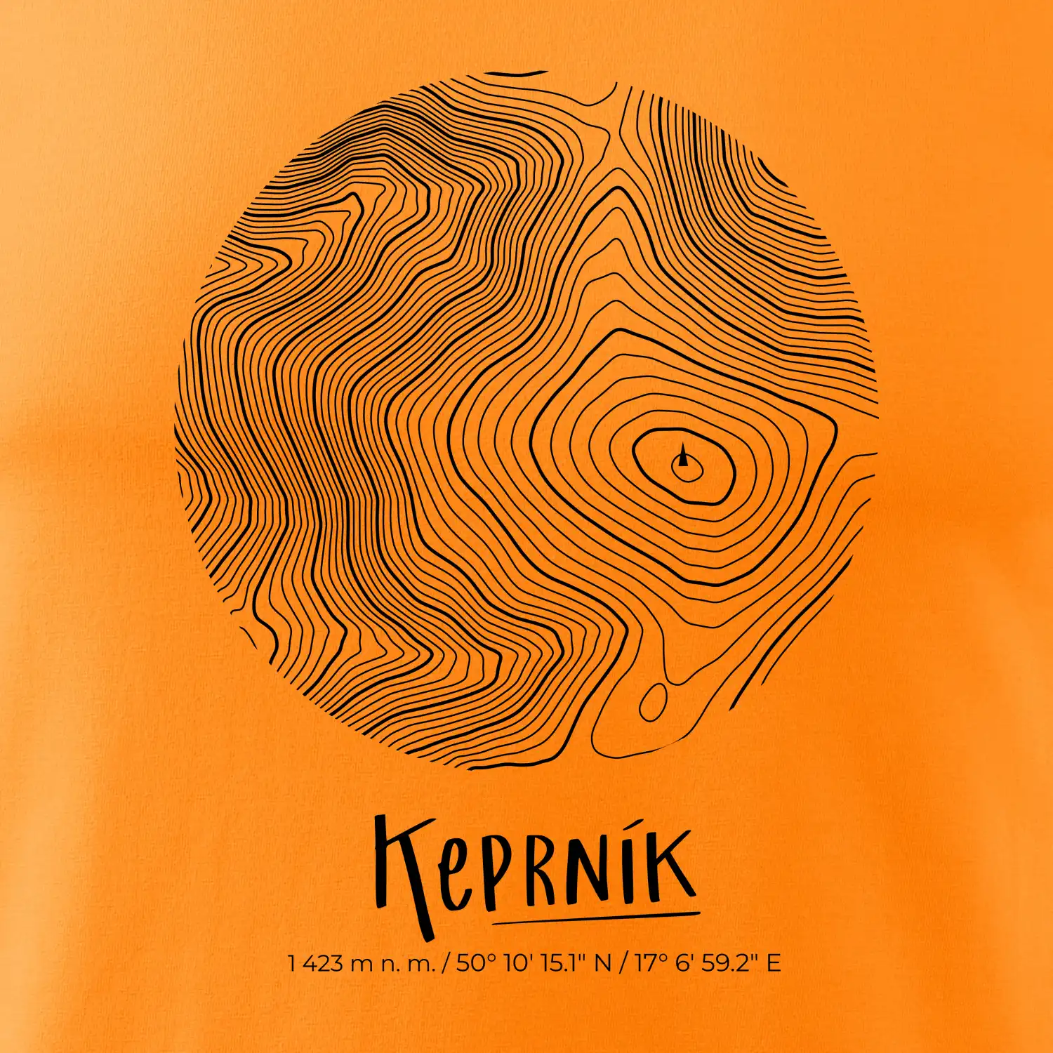 Keprník - vrstevnice v kruhu