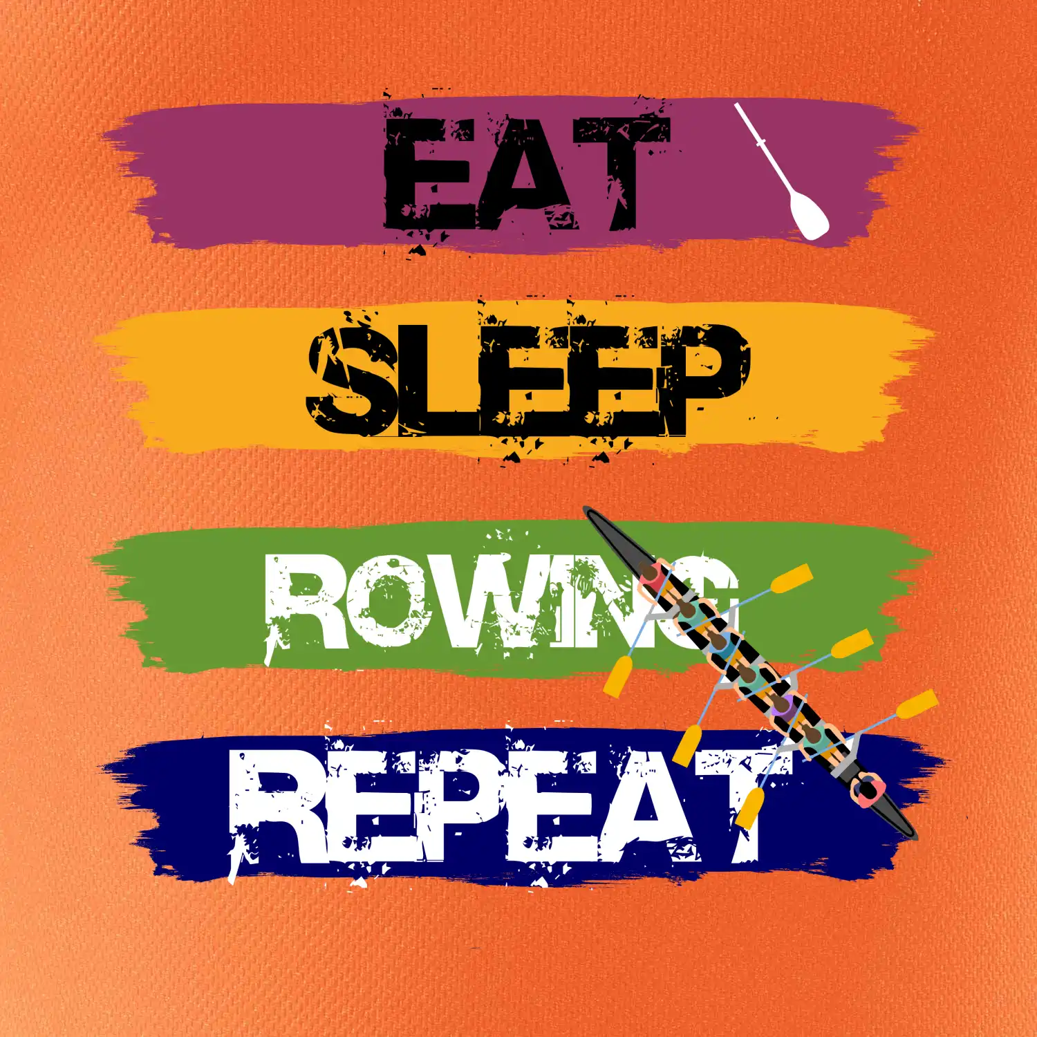Eat sleep rowing repeat barevné