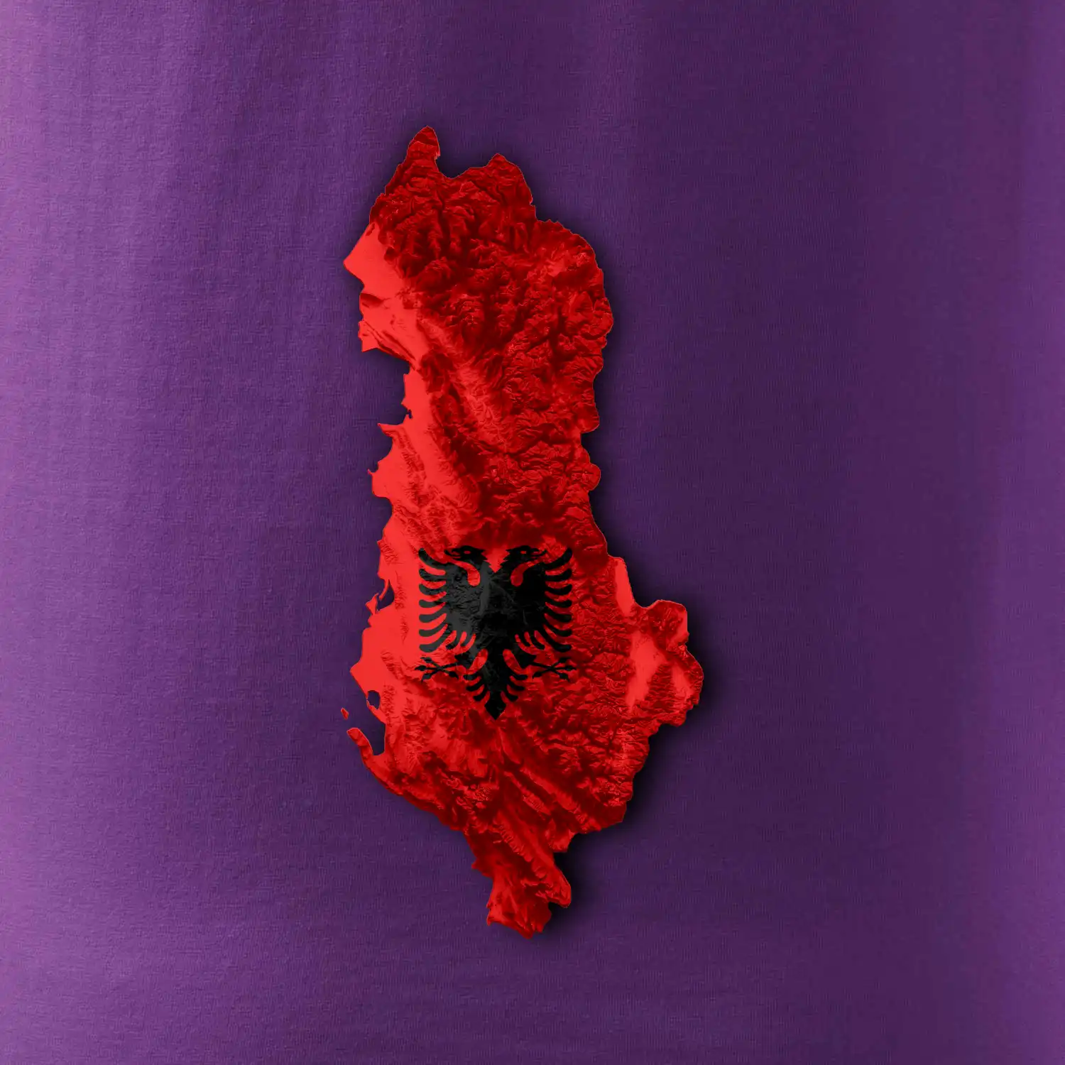 Mapa Albánie reliéf hor