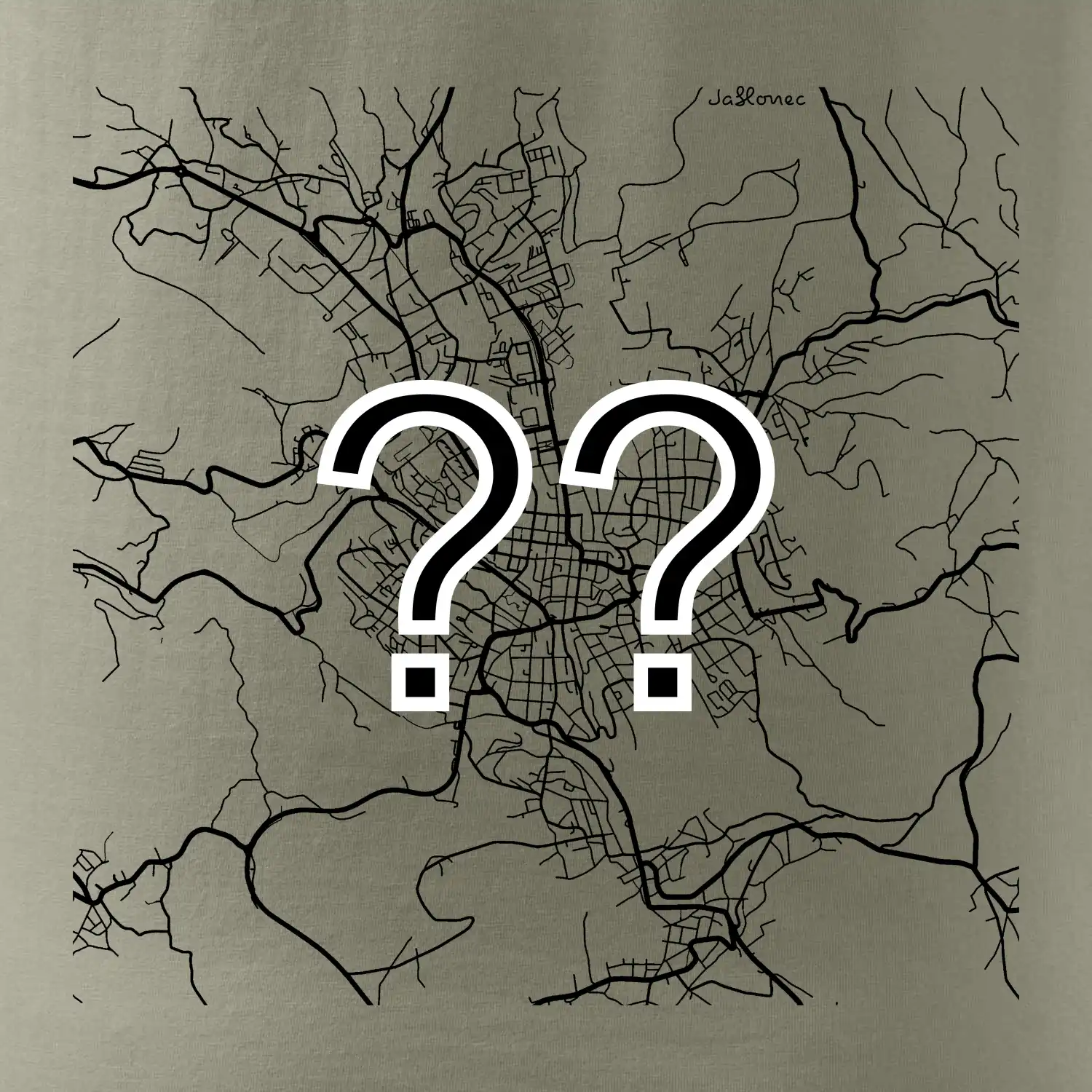 Mapy měst černobílé - Vaše město