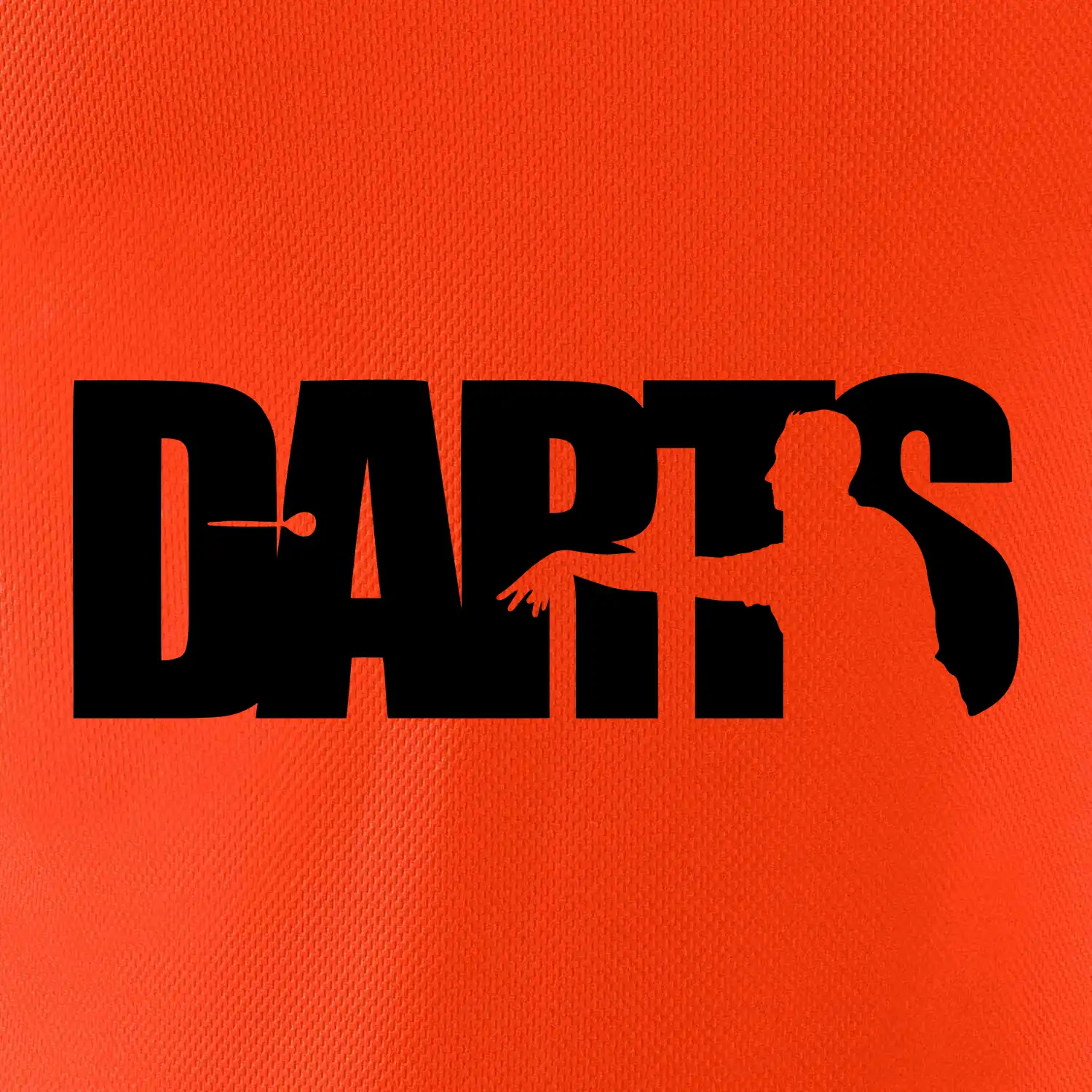 Darts - nápis se šipkařem