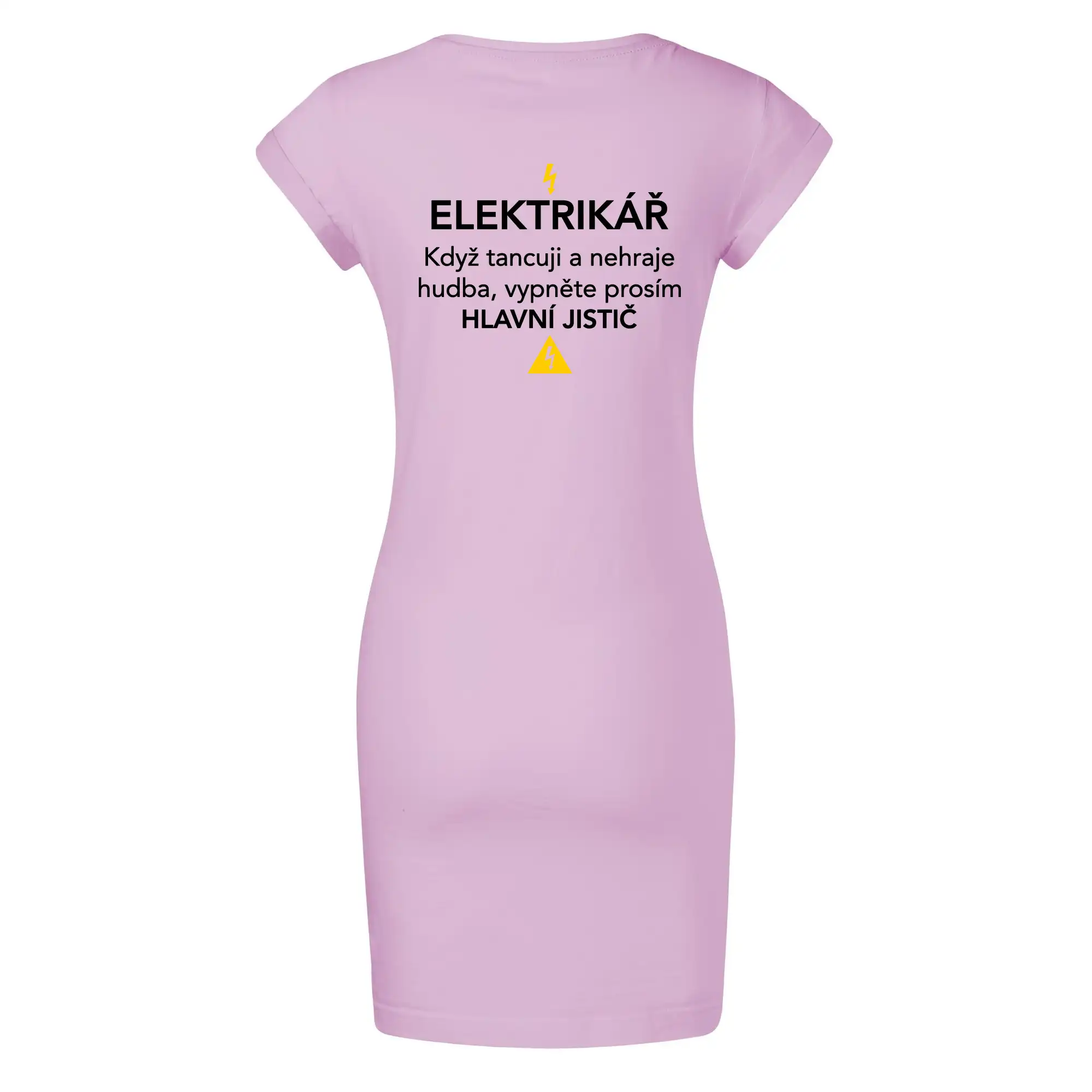 Elektrikář - hlavní jistič - Nápis na zádech