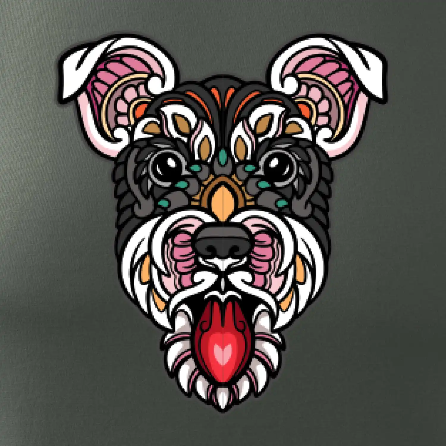 Knírač hlava barevná