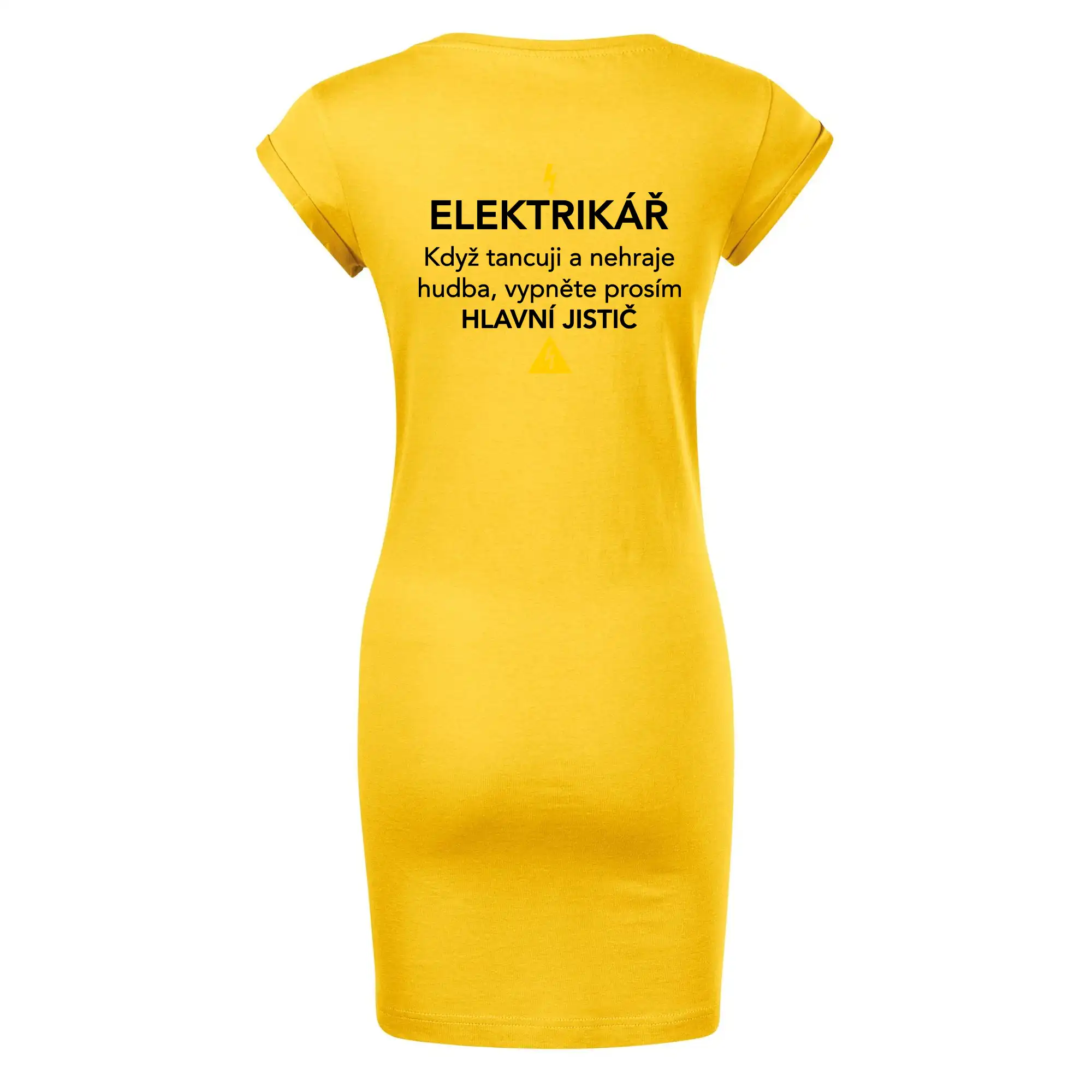 Elektrikář - hlavní jistič - Nápis na zádech