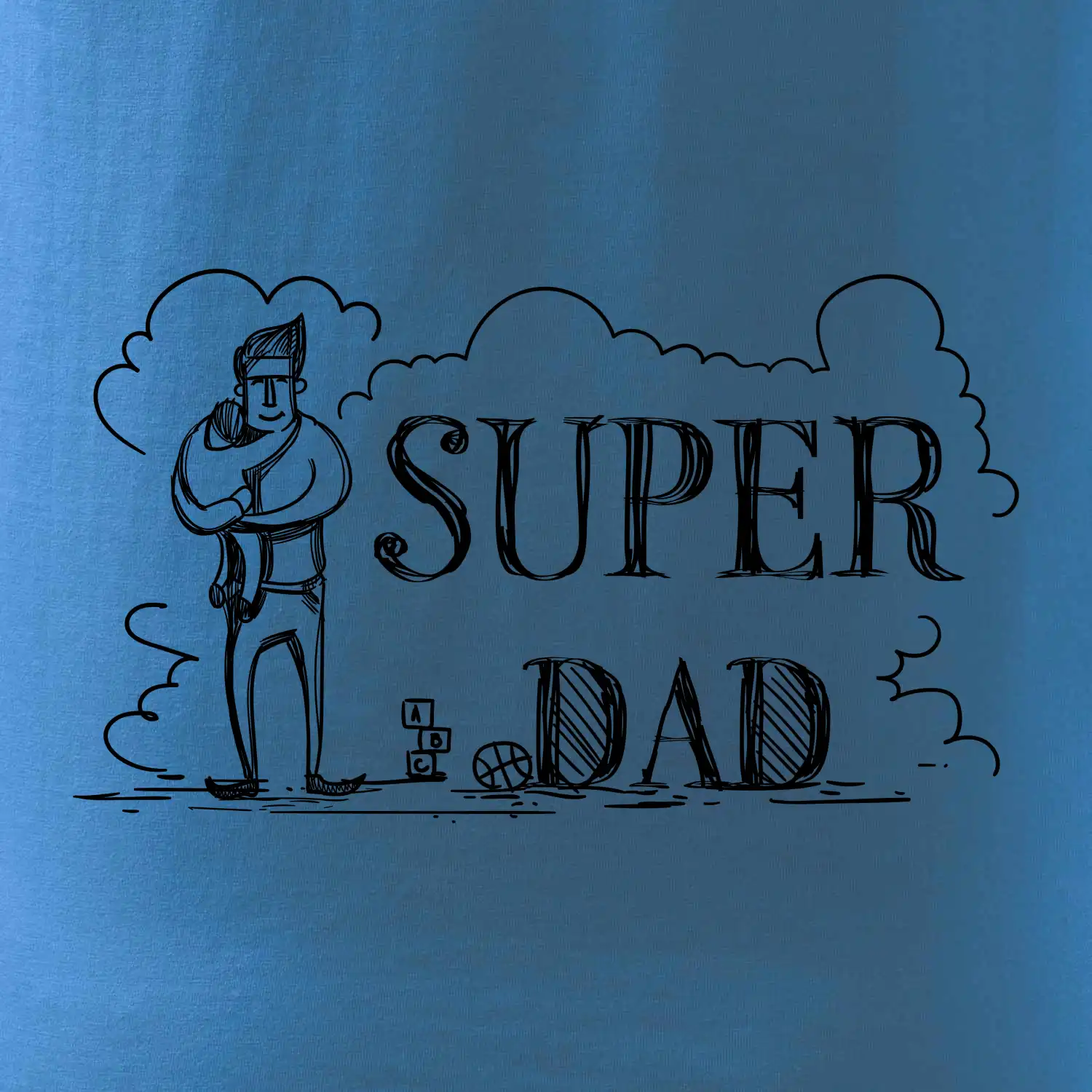 Kreslený nápis super dad