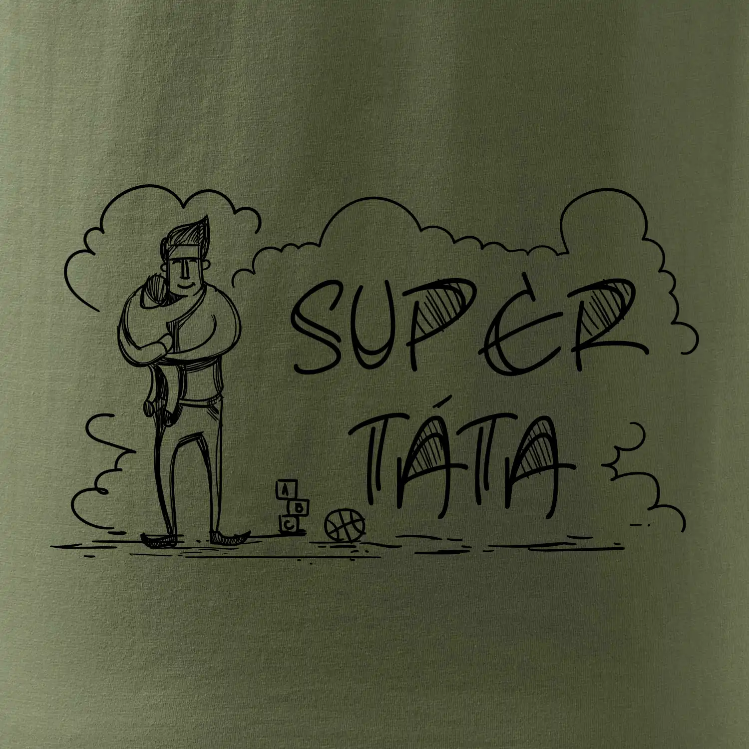 Kreslený nápis super táta