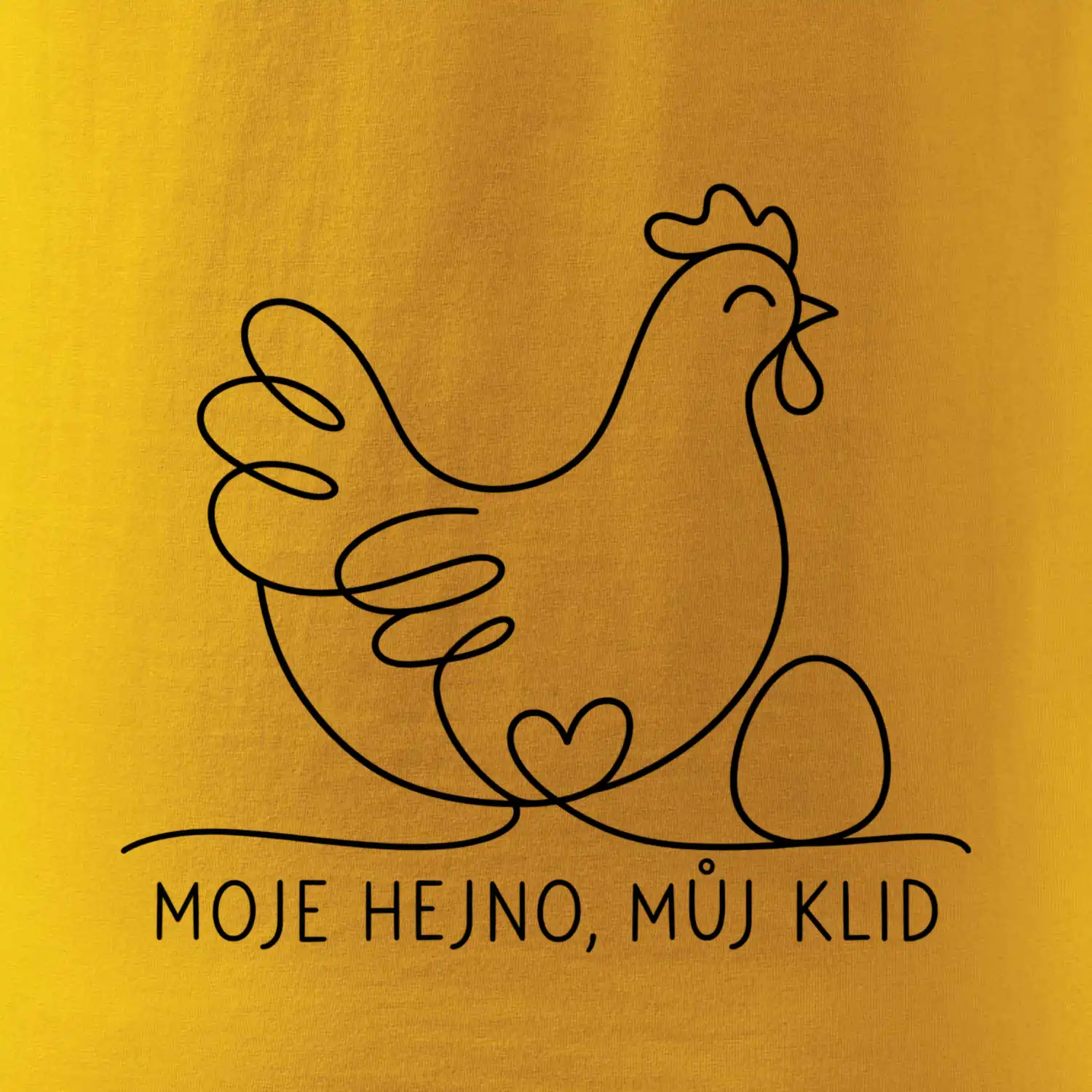 Minimalistická slepice s vejcem a srdcem