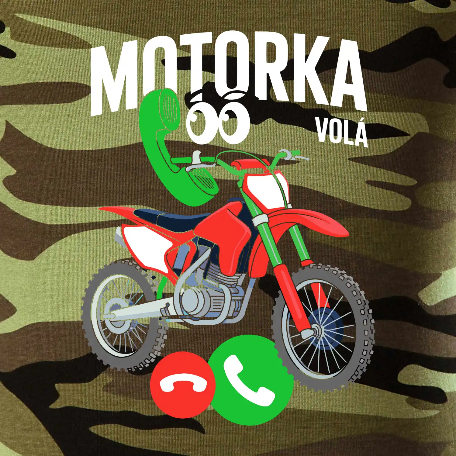 Karikatura motorka cross volá