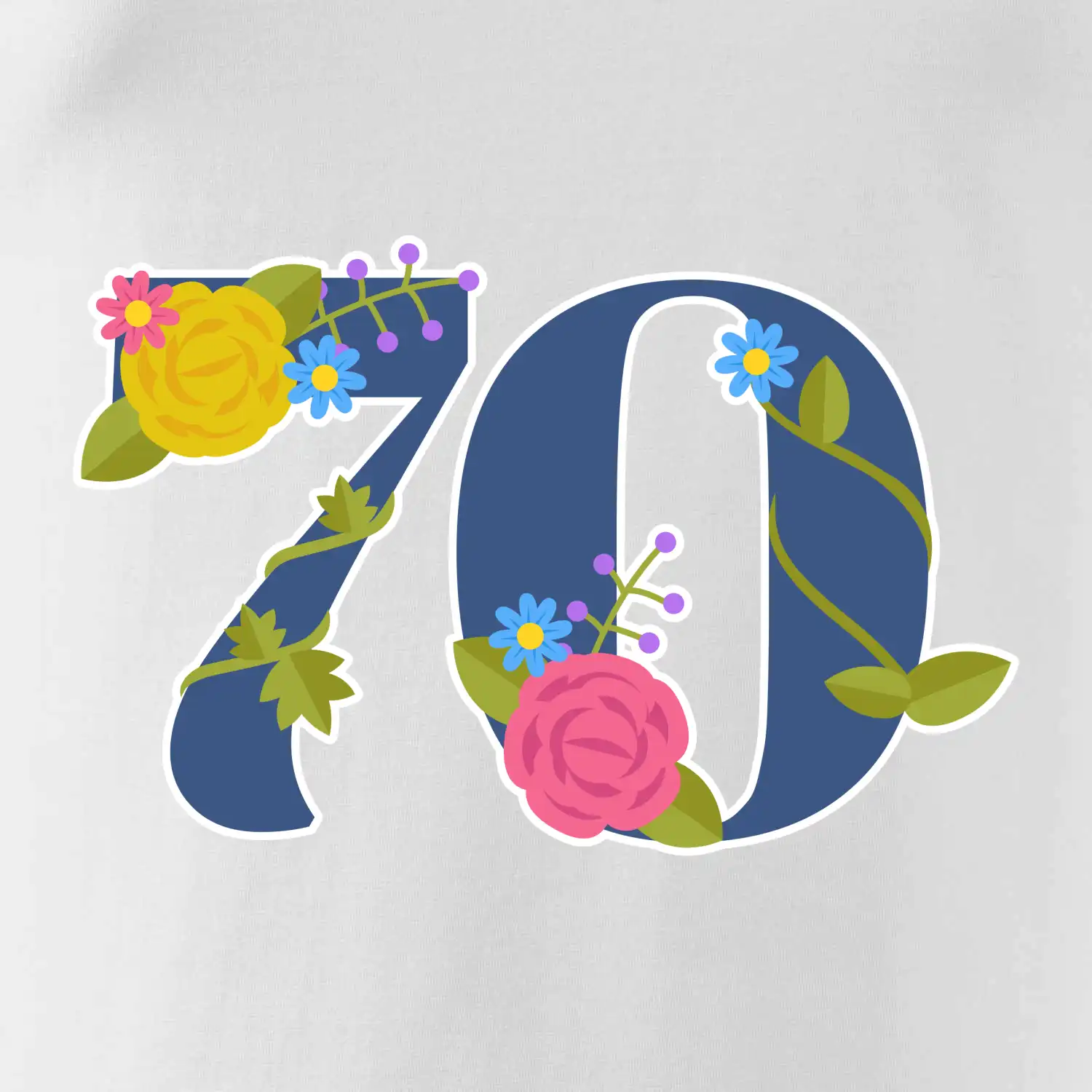 Květinové číslo kreslené - 70