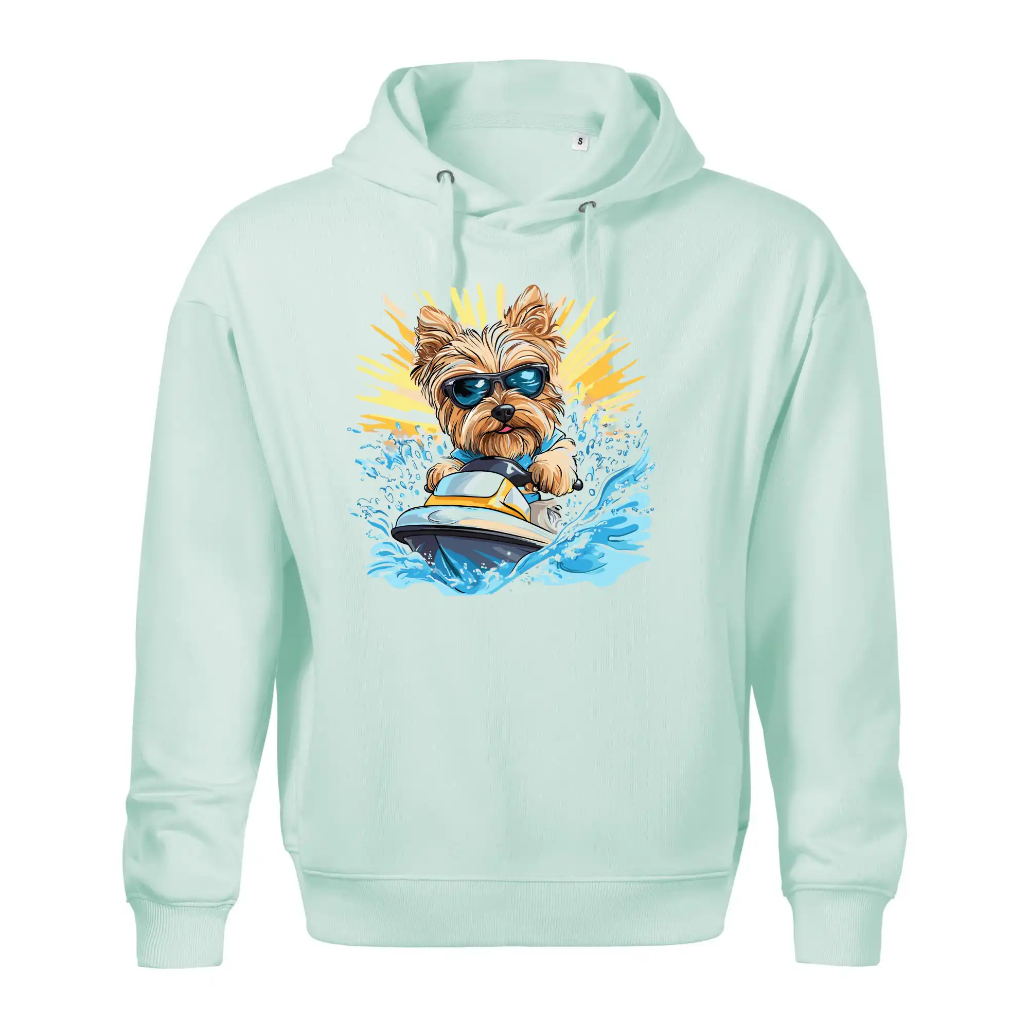 Yorkšírský teriér na vodním skútru