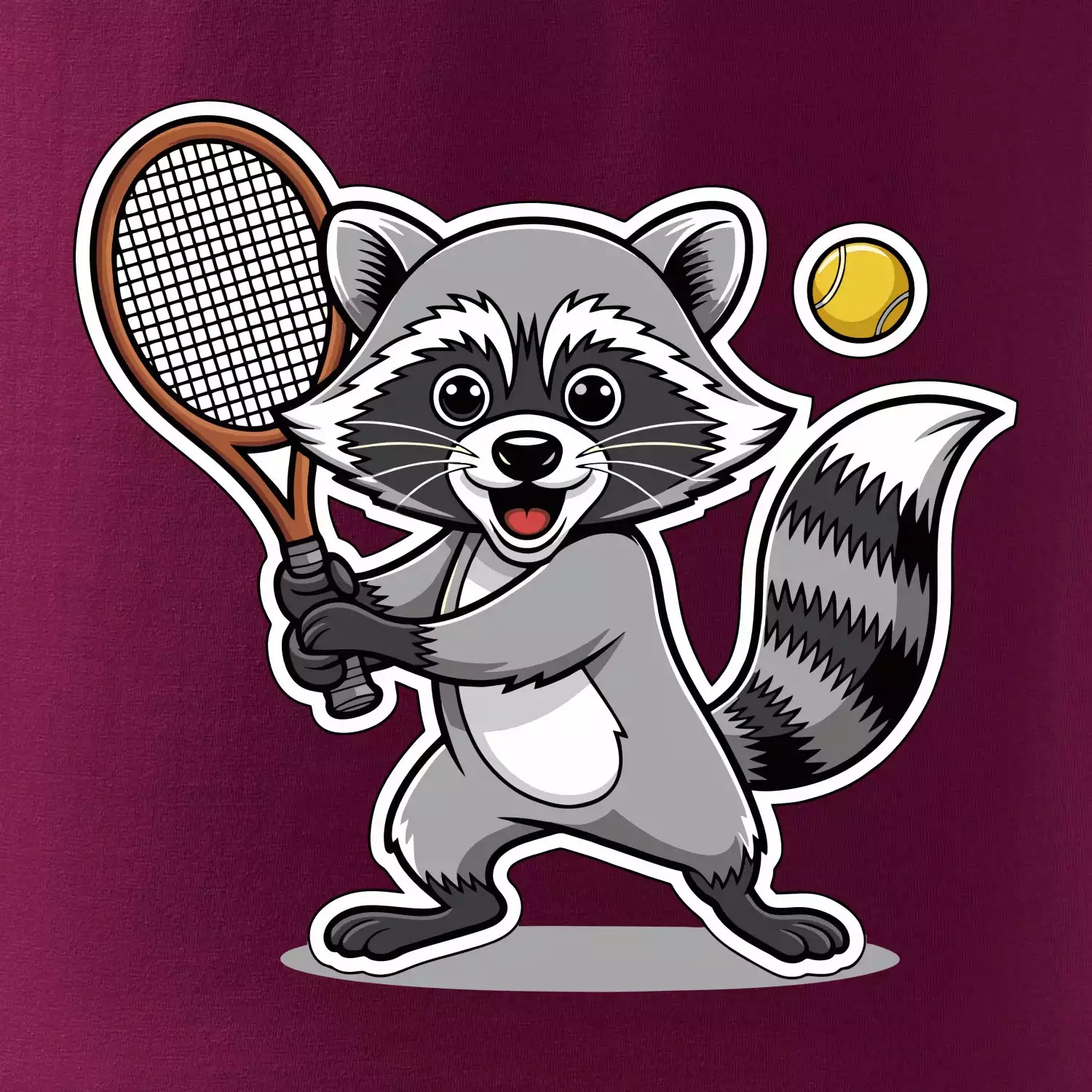 Mýval hraje tenis kreslený
