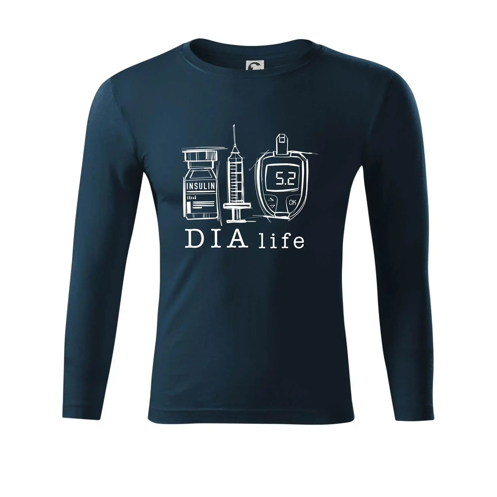 D I A life - kreslený insulin injekce a glukometr