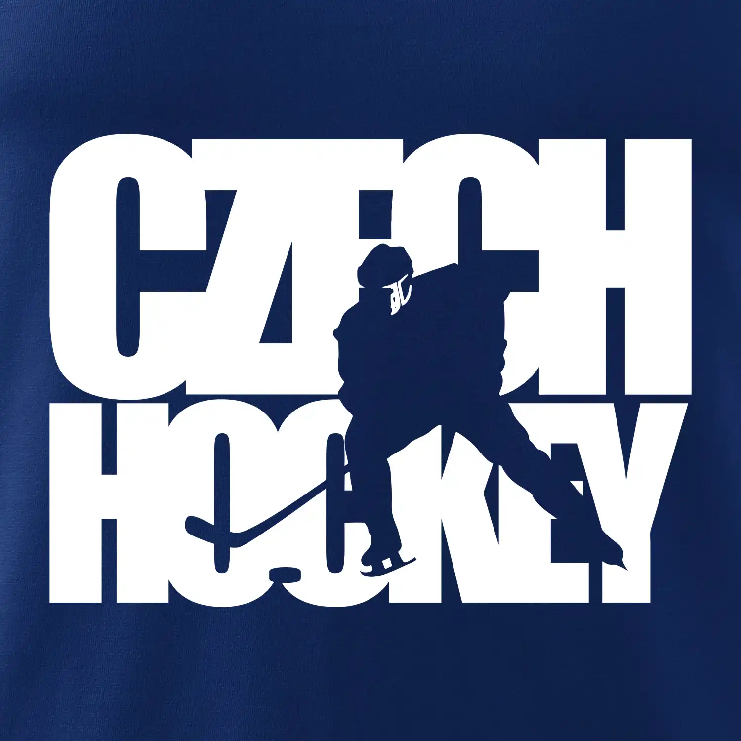 Czech hockey - nápis s hokejistou - Mistrovství světa v ledním hokeji 2024